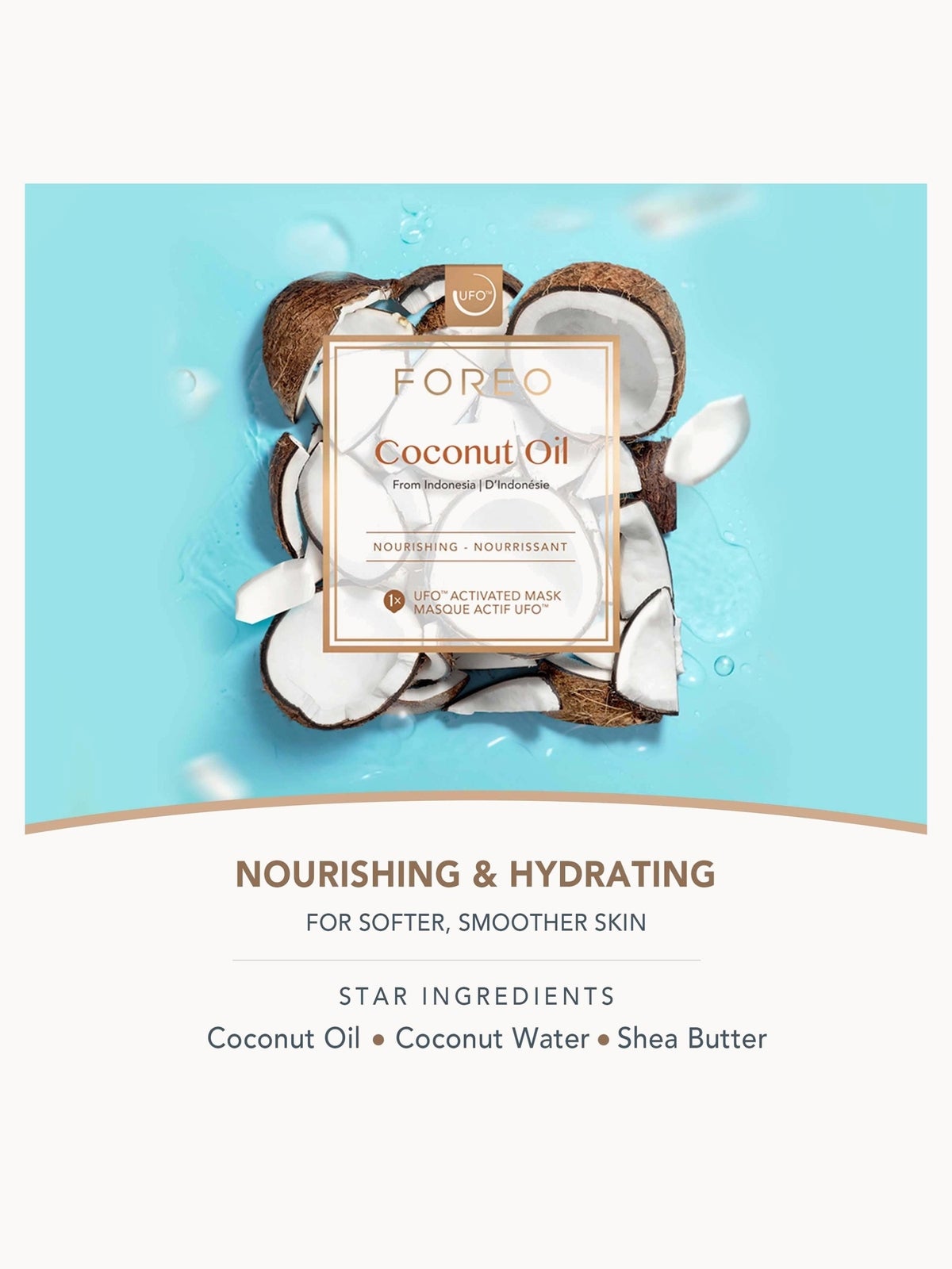FOREO Coconut Oil UFO/UFO Mini Nourishing Face Mask for Dry Skin (6 Pack) 3