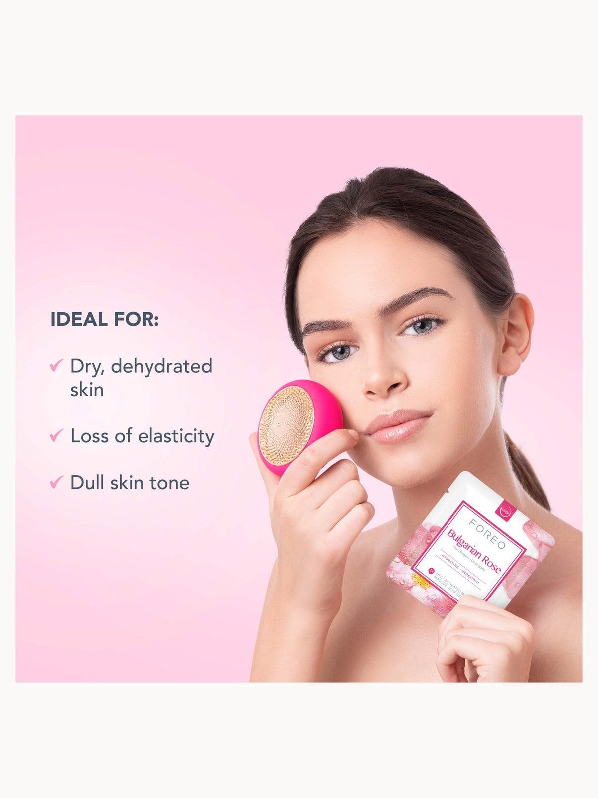FOREO Bulgarian Rose UFO Moisture-Boosting Face Mask (6 Pack) 4