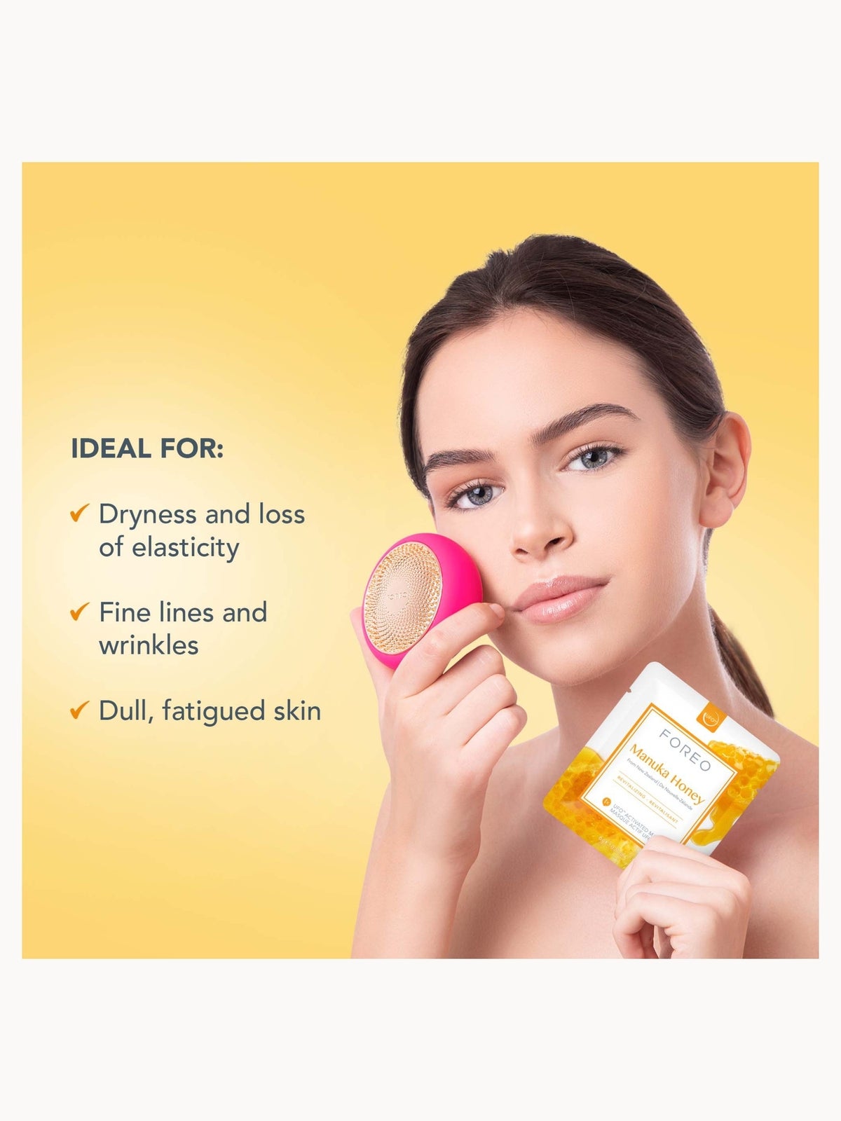 FOREO Manuka Honey UFO/UFO Mini Revitalising Face Mask for Ageing Skin (6 Pack) 4
