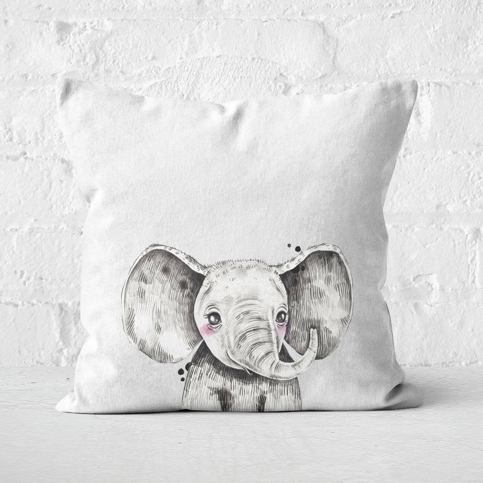 Cute Elephant Square Cushion - 60x60cm - Soft Touch