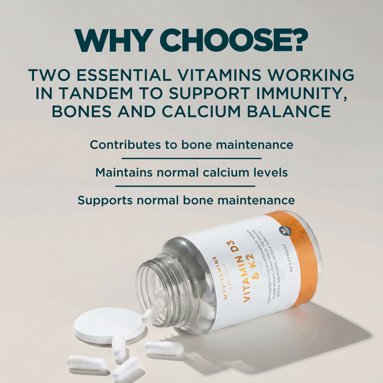 Myprotein Vitamin D3 & K2 Capsules - 30CAPSULES, 30servings