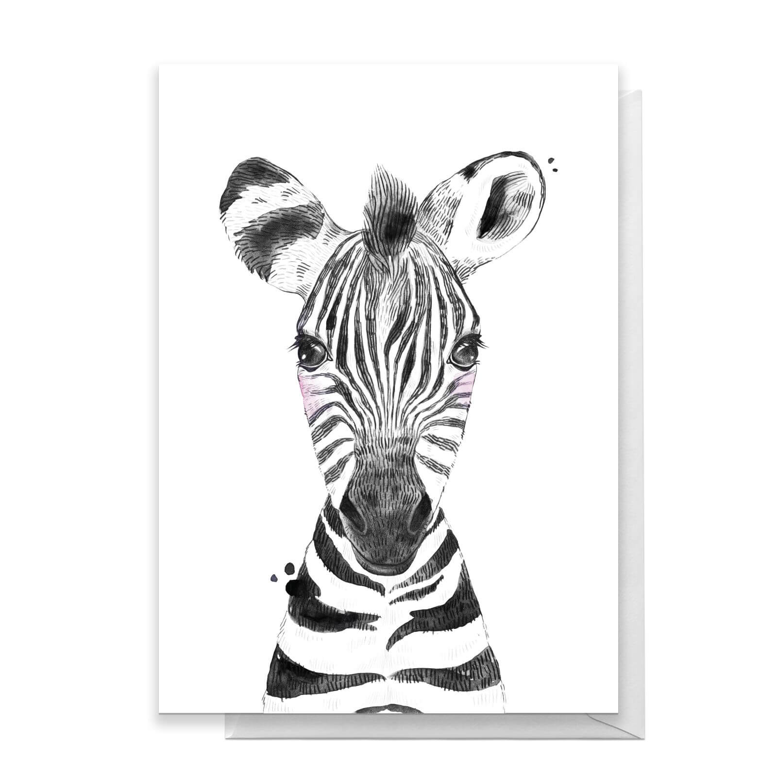 Zebra Greetings Card - Large Card