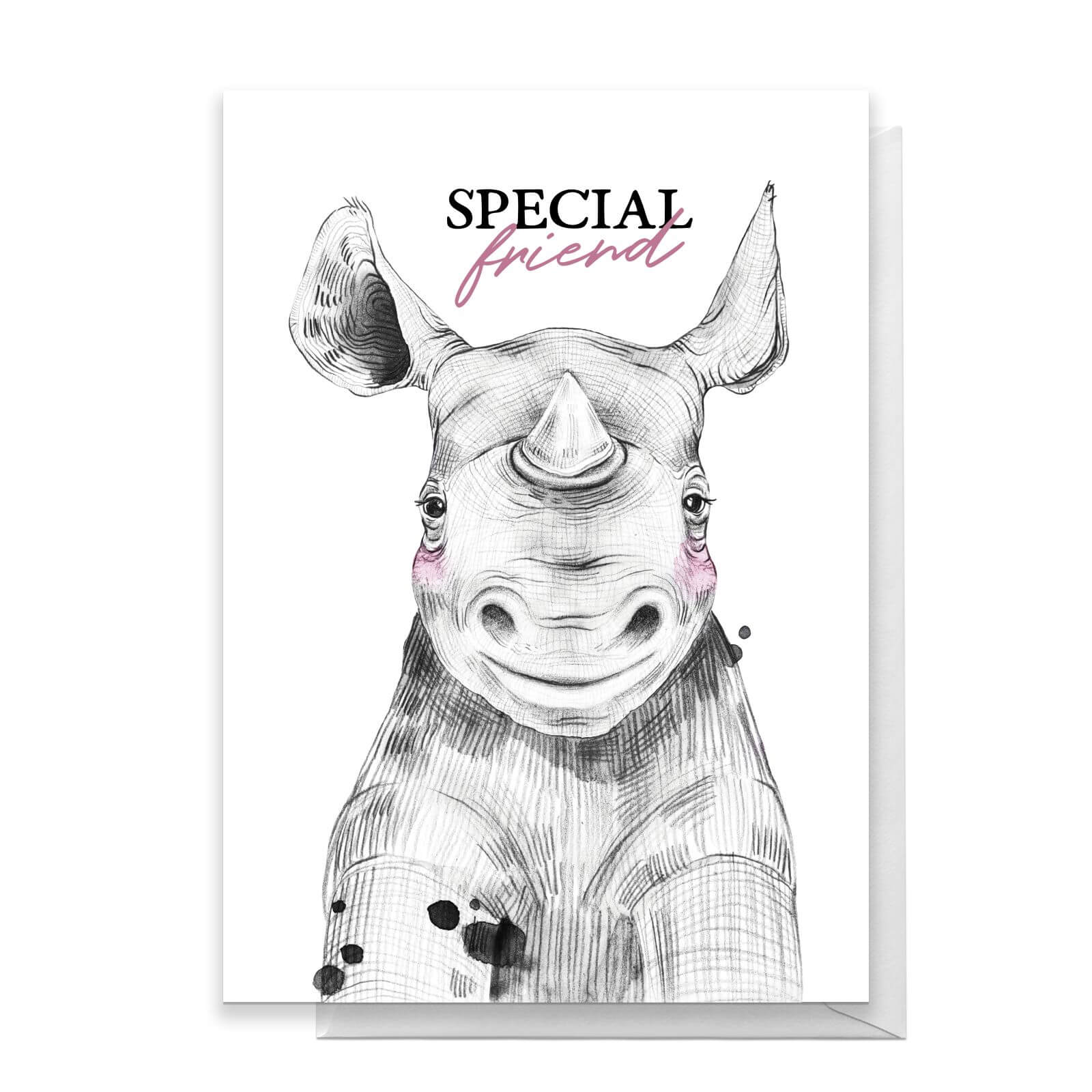 Special Friend Rhino Greetings Card - Large Card