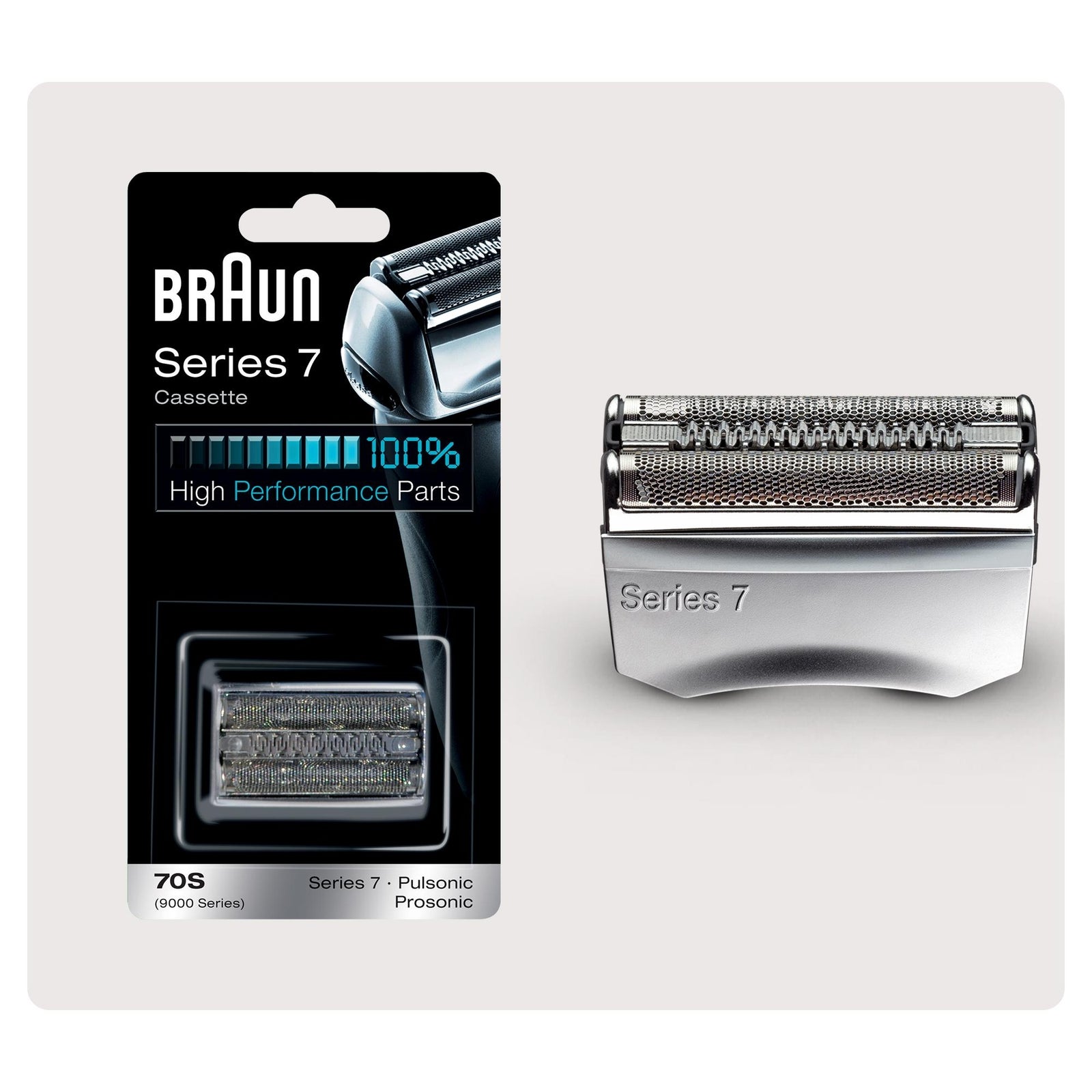 Braun Series 7 Scherkopf Elektrorasierer Ersatzscherteil kompatibel mit Rasierer Herren Series 7 70S silber 1er Pack: retailer-supplied image