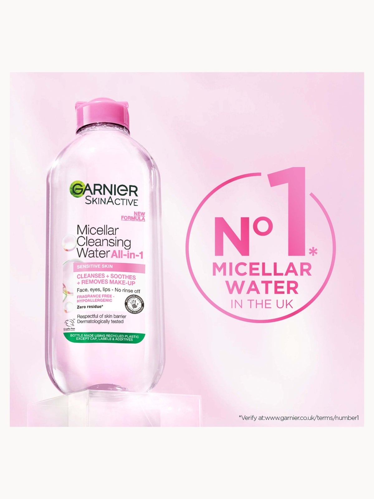 Garnier Micellar Water Facial Cleanser Sensitive Skin 400ml Duo Pack 2