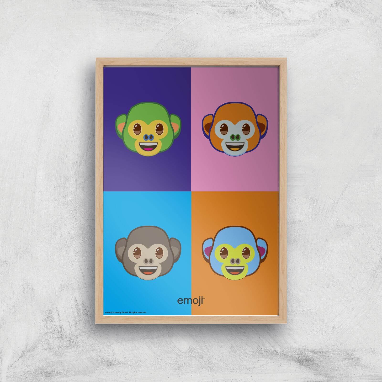 Emoji Pop Art Giclee Art Print - A2 - Wooden Frame