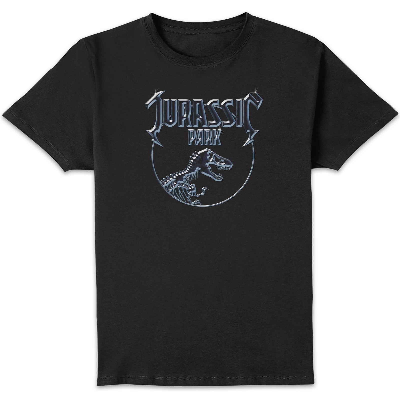 Jurassic Park Logo Metal Men's T-Shirt - Black - 4XL