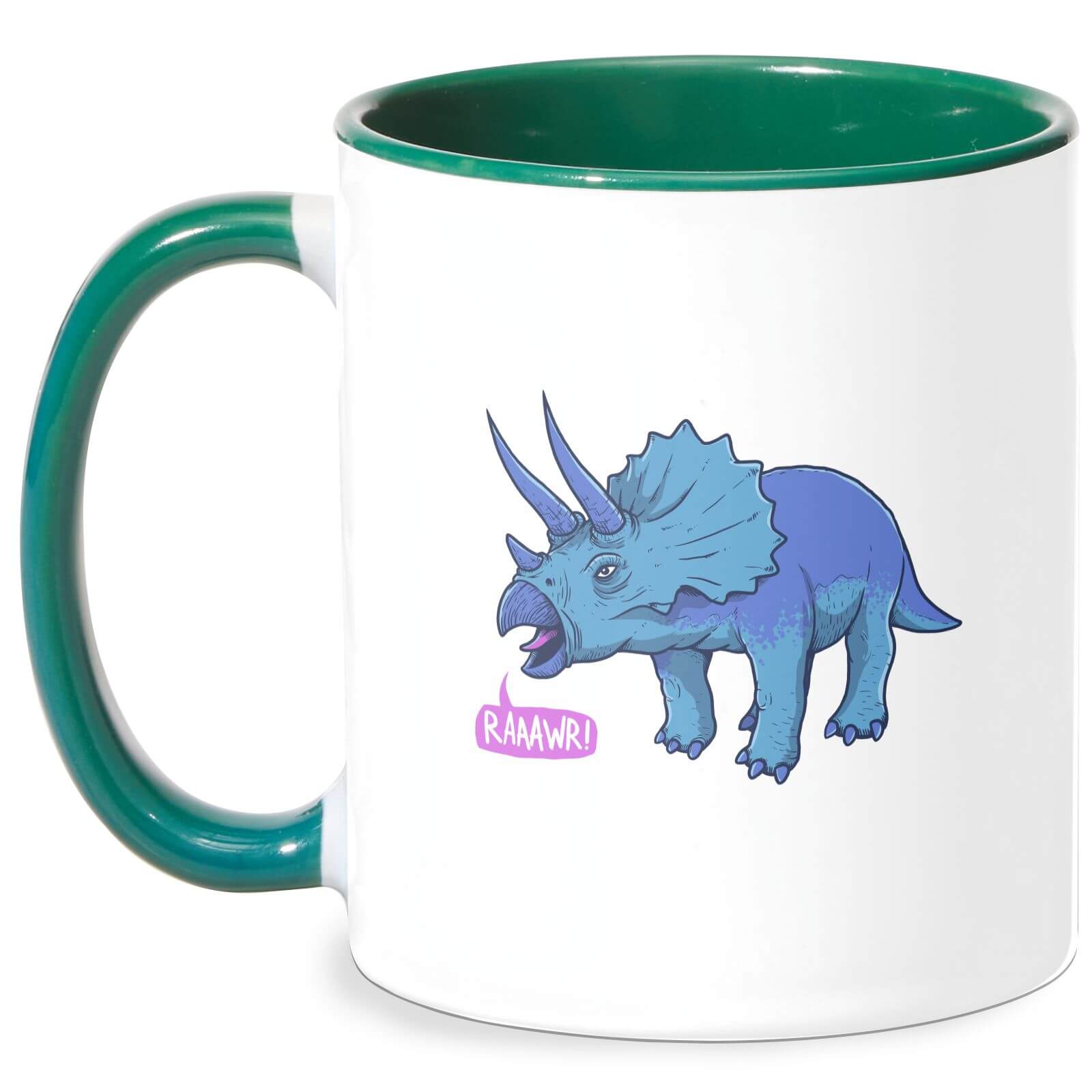 Rawr It Means I Love You In Dinosaur Mug - White/Green