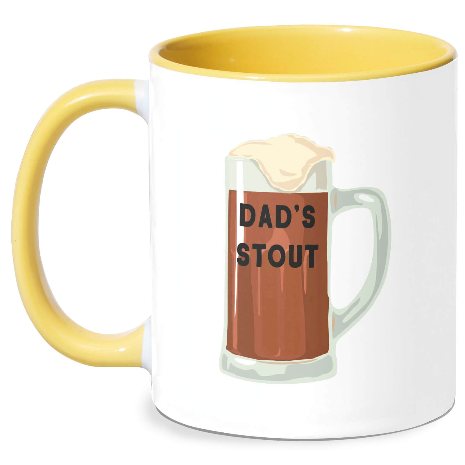 Dad's Stout Mug - White/Yellow