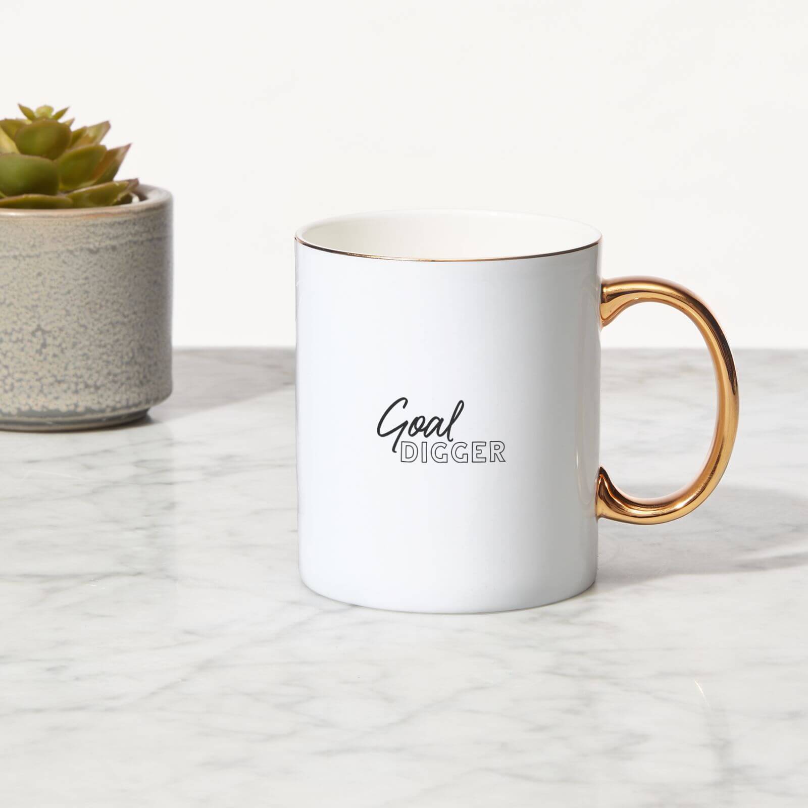 Goal Digger Bone China Gold Handle Mug