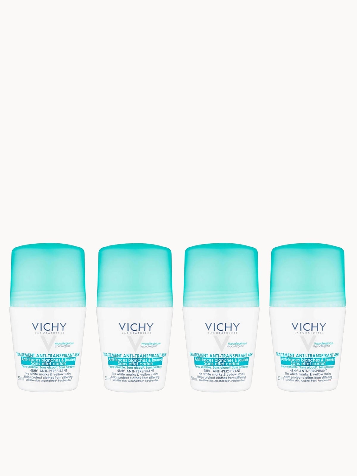 VICHY No Marks Roll-on Deodorant Set 4 x 50ml