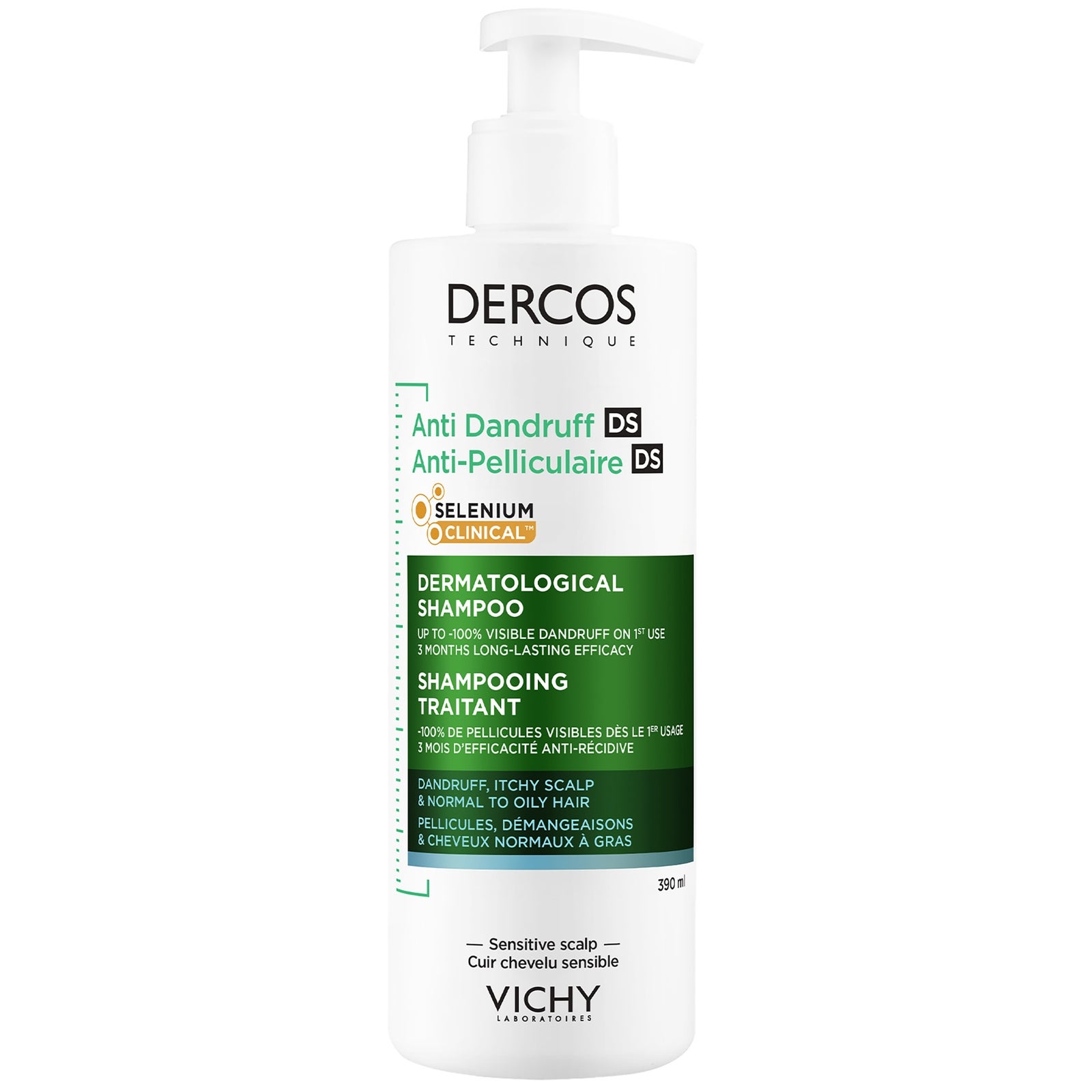 VICHY Dercos Anti-Schuppen-Shampoo für normales/fettiges Haar 390 ml