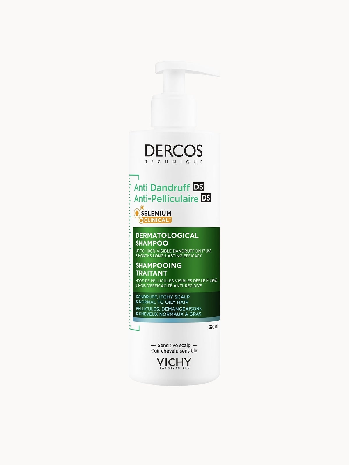 Vichy Dercos Anti-Dandruff Shampoo Normal - Oily Hair 390ml - FREE SHIPPING - Image 5