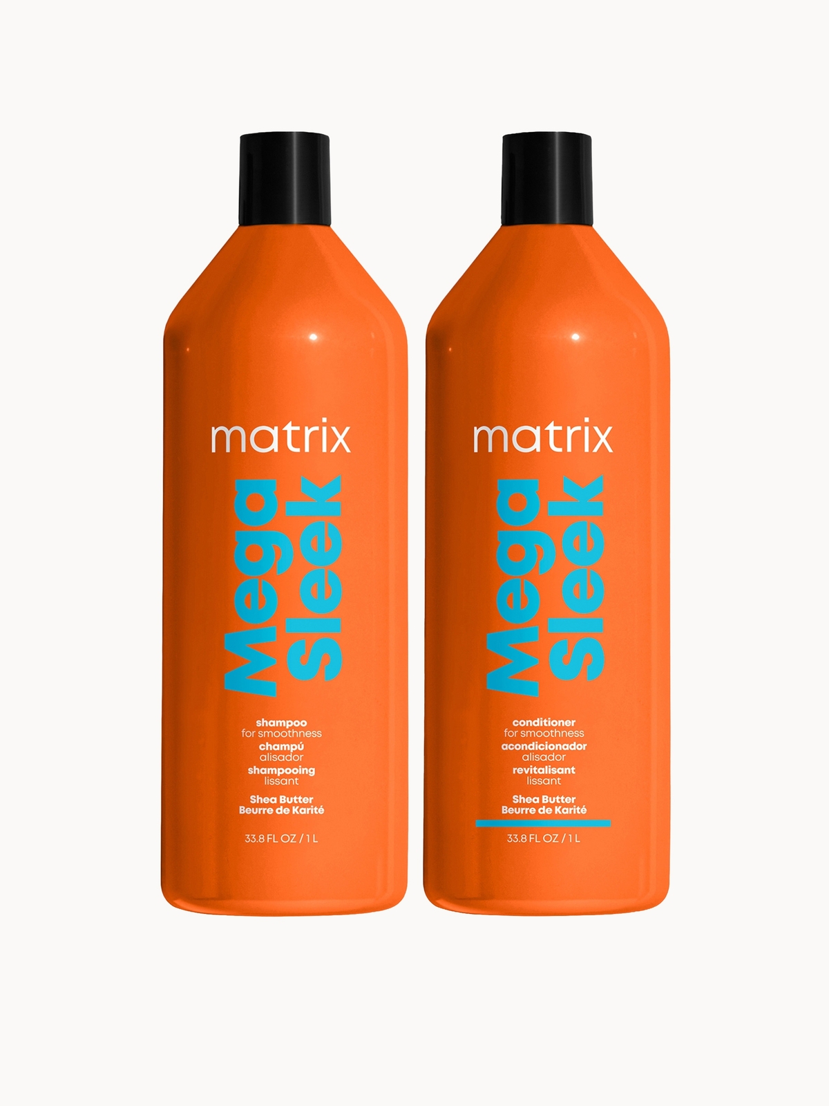 Matrix Total Results Mega Sleek Shea Butter Smoothing Shampoo and Conditioner 1000ml Duo for Frizzy Hair