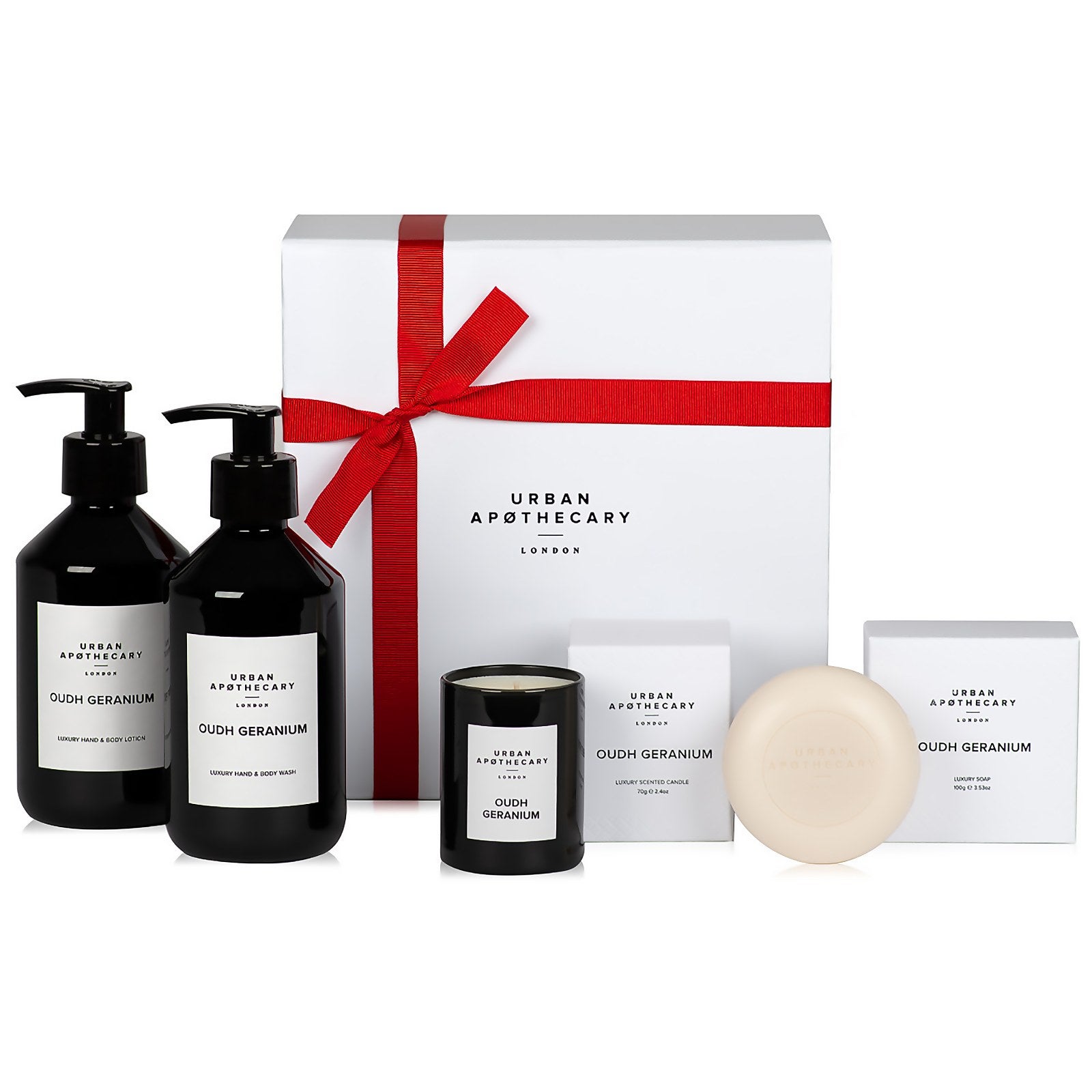 Urban Apothecary Oudh Geranium Luxury Bath and Body Gift Set (4 Pieces)