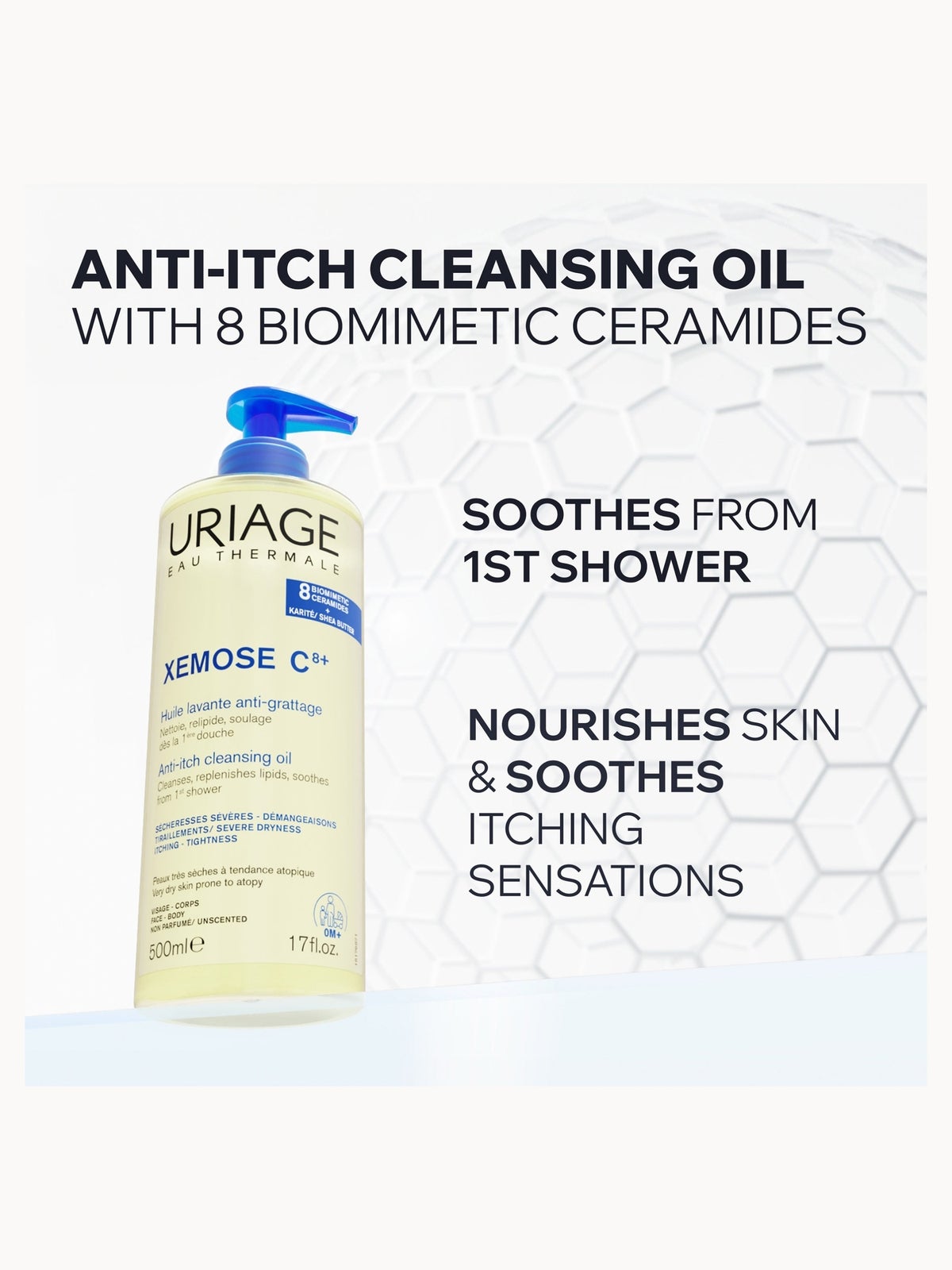 URIAGE Xemose Cleansing Soothing Oil 500ml 2