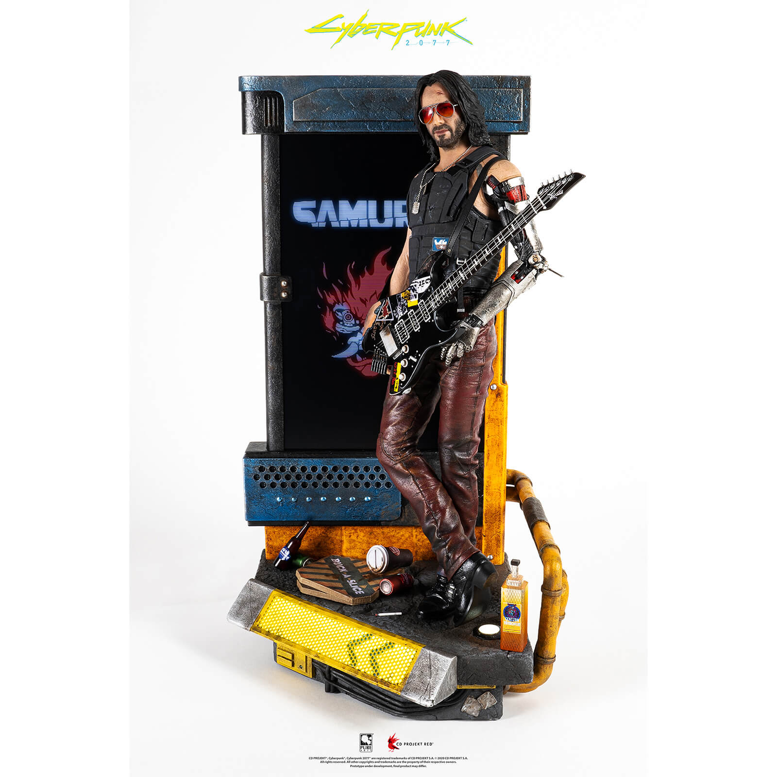 Purearts Cyberpunk 77 Johnny Silverhand 1 4 Scale Statue Variant Comes With Exclusive 1 4 Scale Guitar Accessory And Digital Content Merchandise Zavvi Us