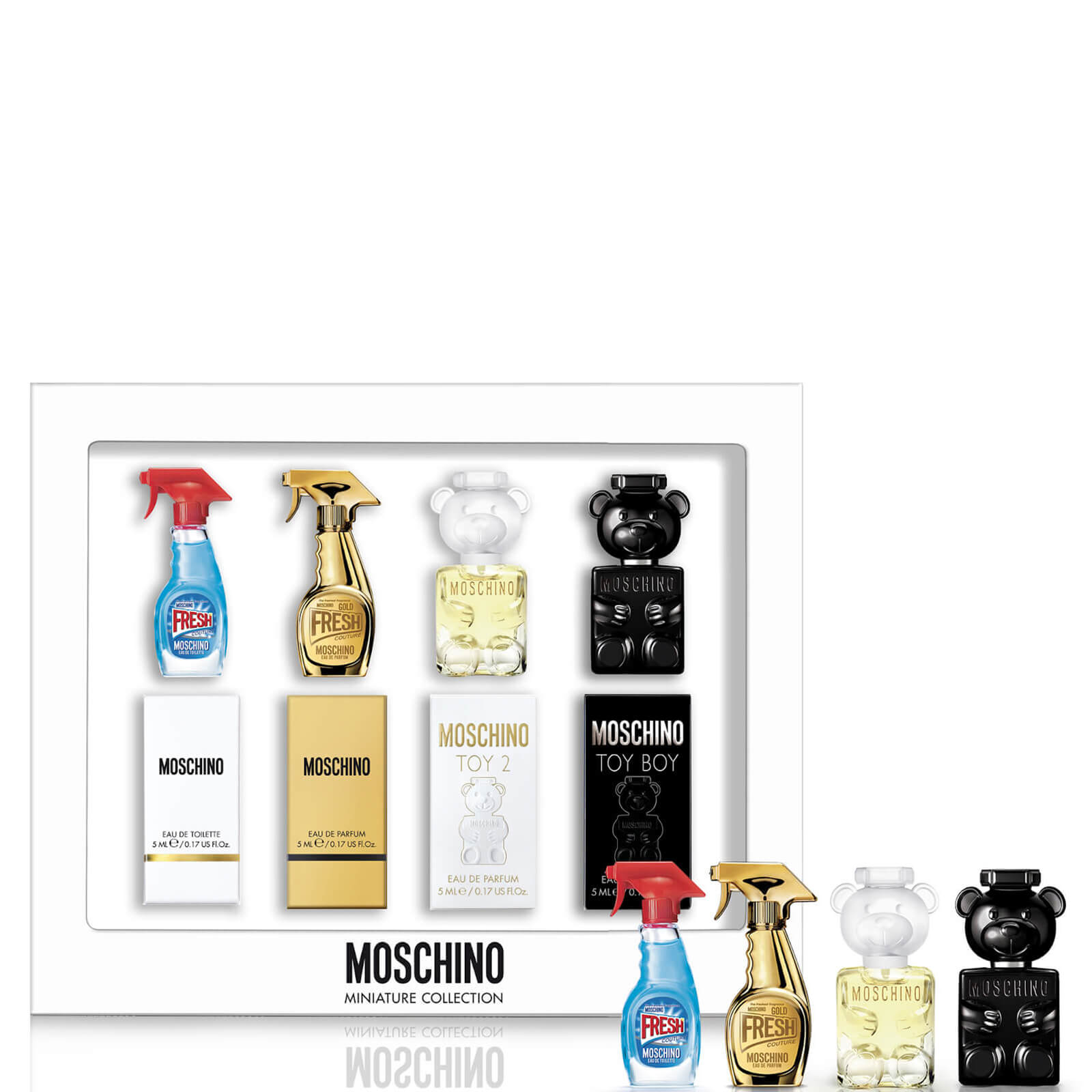 Набор духов москино. Moschino Mini parfume Set. Духи Москино 5 мл миниатюра. Набор миниатюр духов Moschino. Moschino Toy 2 миниатюра 5 мл.