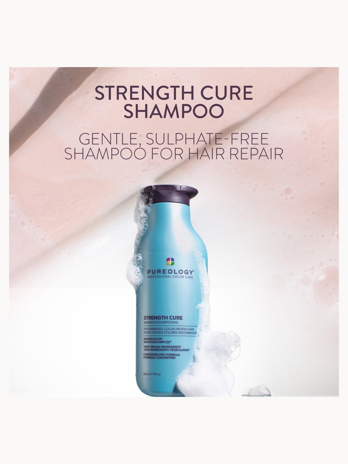 Pureology Strength Cure Shampoo and Conditioner Bundle for Damaged Hair, Sulphate Free for a Gentle Cleanse with Vegan Formulas 2