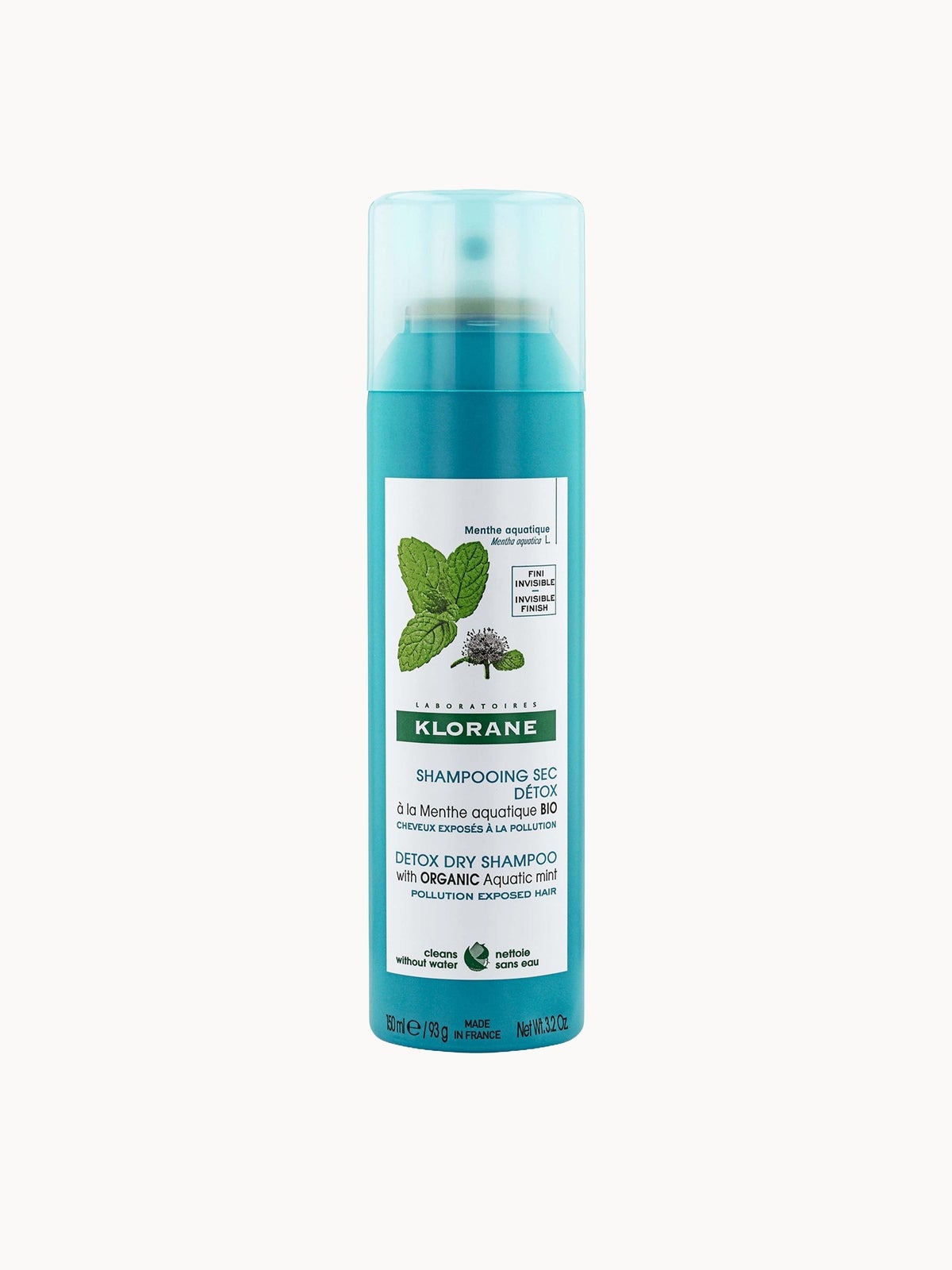 KLORANE Detox Dry Shampoo with Organic Aquatic Mint for Pollution-Exposed Hair 150ml