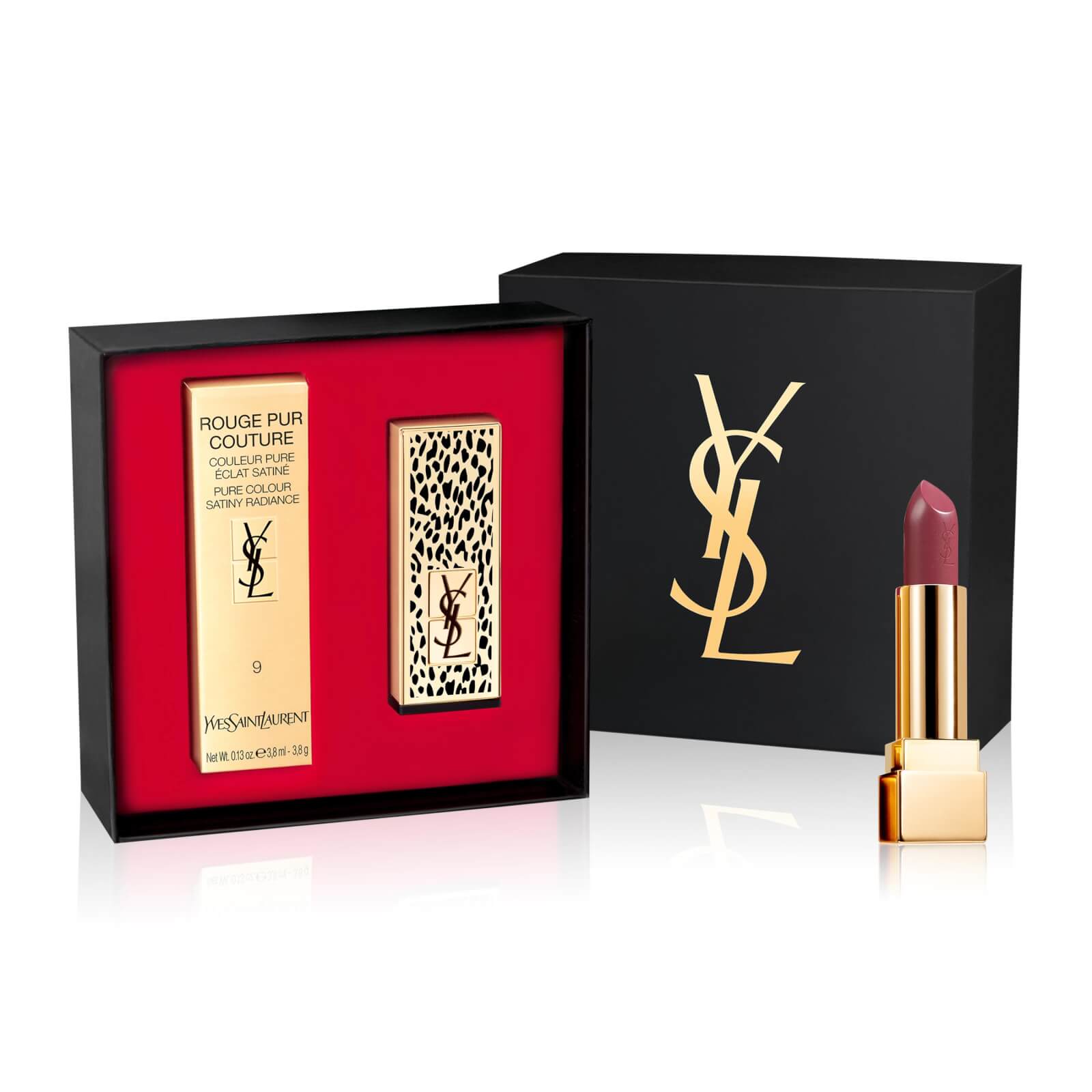 YSL Rouge Pur Couture Lipstick 09 and Black Leopard Cap Set