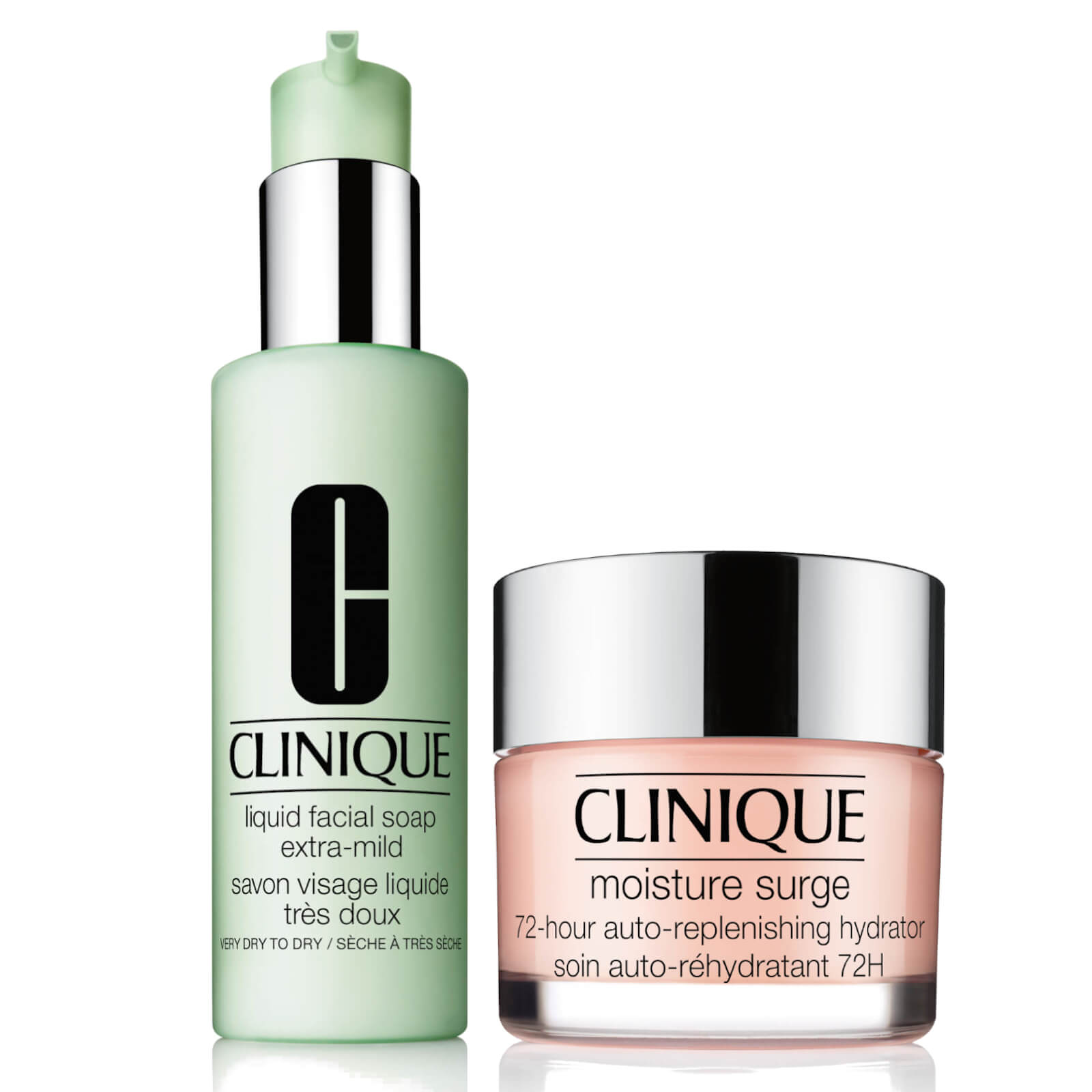Clinique Moisture Surge 72-Hour Auto-Replenishing Hydrator and Liquid Facial Soap Extra Mild Duo