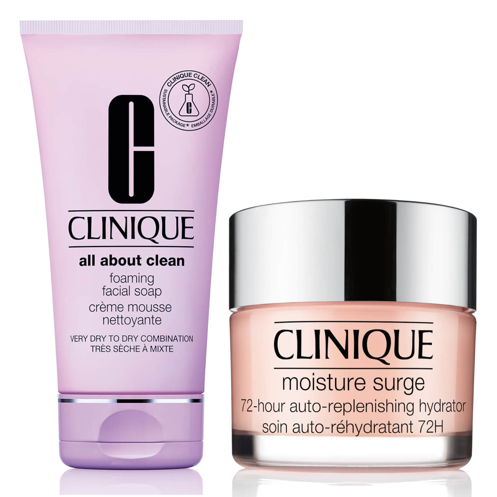 Clinique Moisture Surge 72-Hour Auto-Replenishing Hydrator and Foaming Sonic Facial Soap Duo