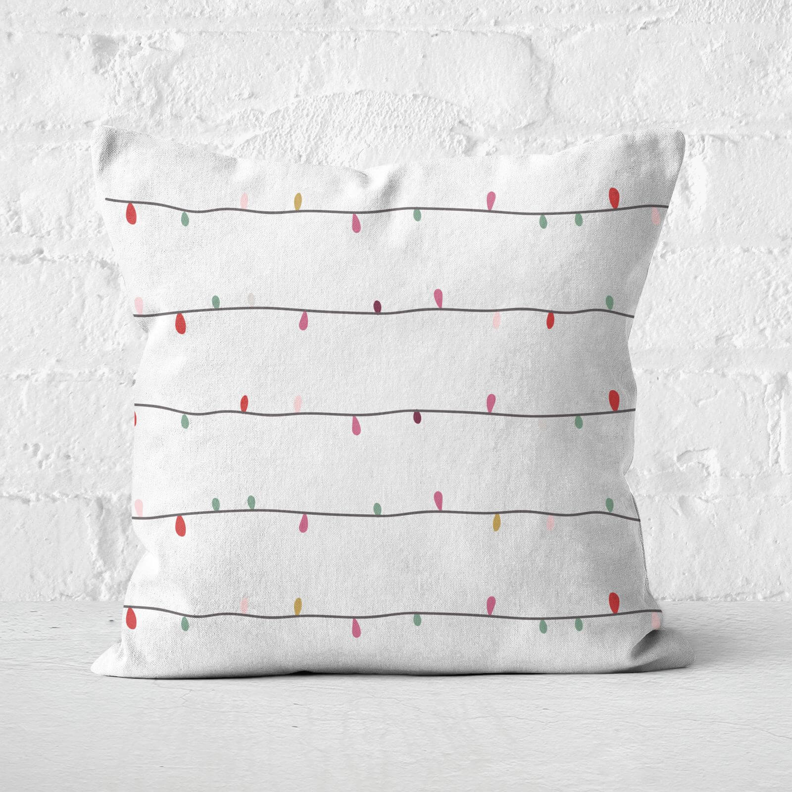 Christmas Lights Square Cushion - 60x60cm - Soft Touch