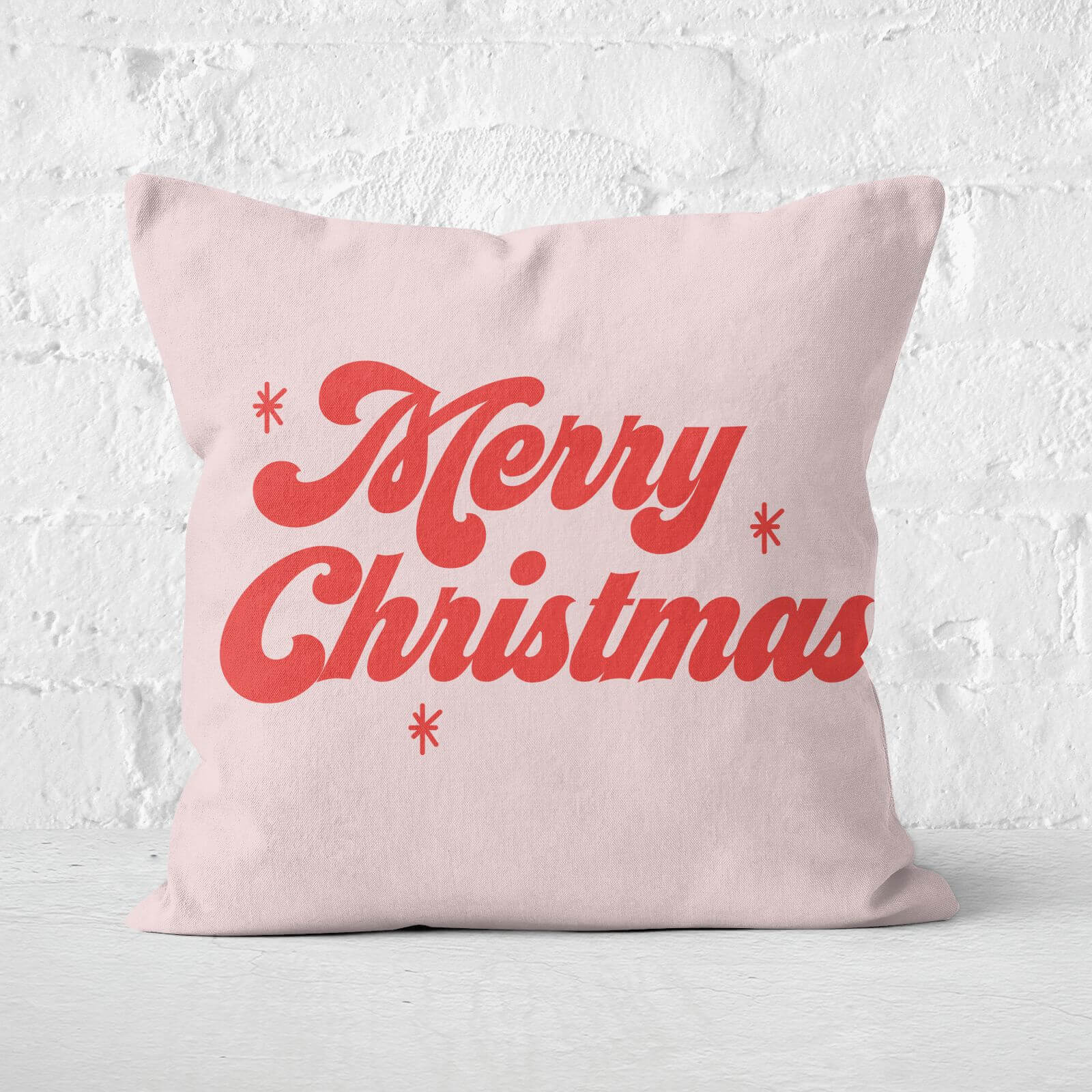 Merry Christmas Square Cushion - 60x60cm - Soft Touch