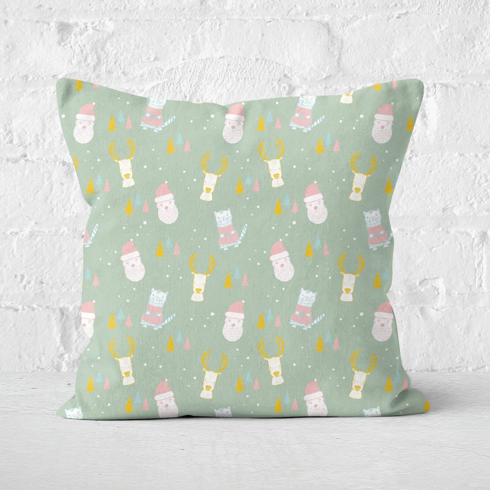 Christmas Print Square Cushion - 60x60cm - Soft Touch