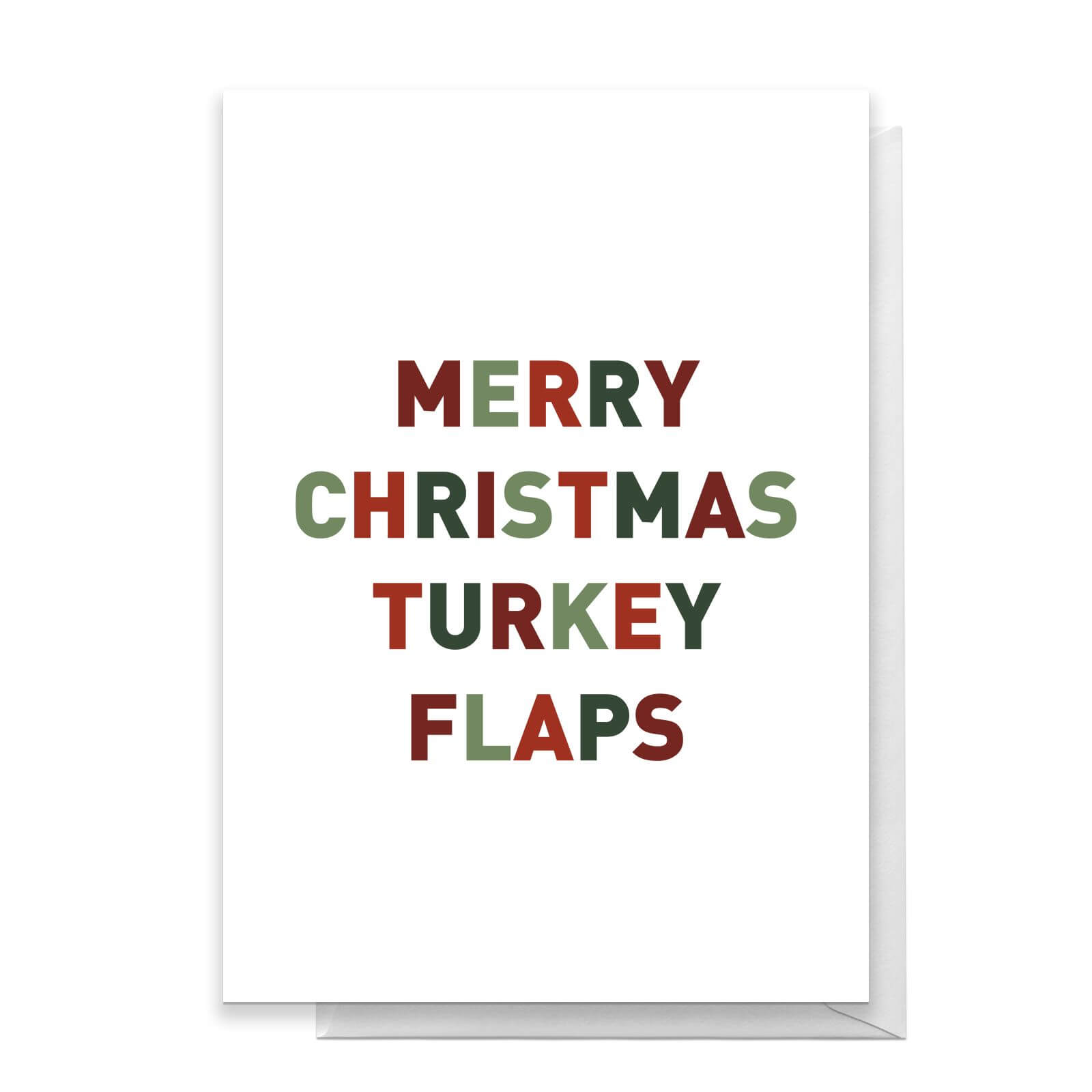 Merry Christmas Turkey Flaps Greetings Card - Large Card