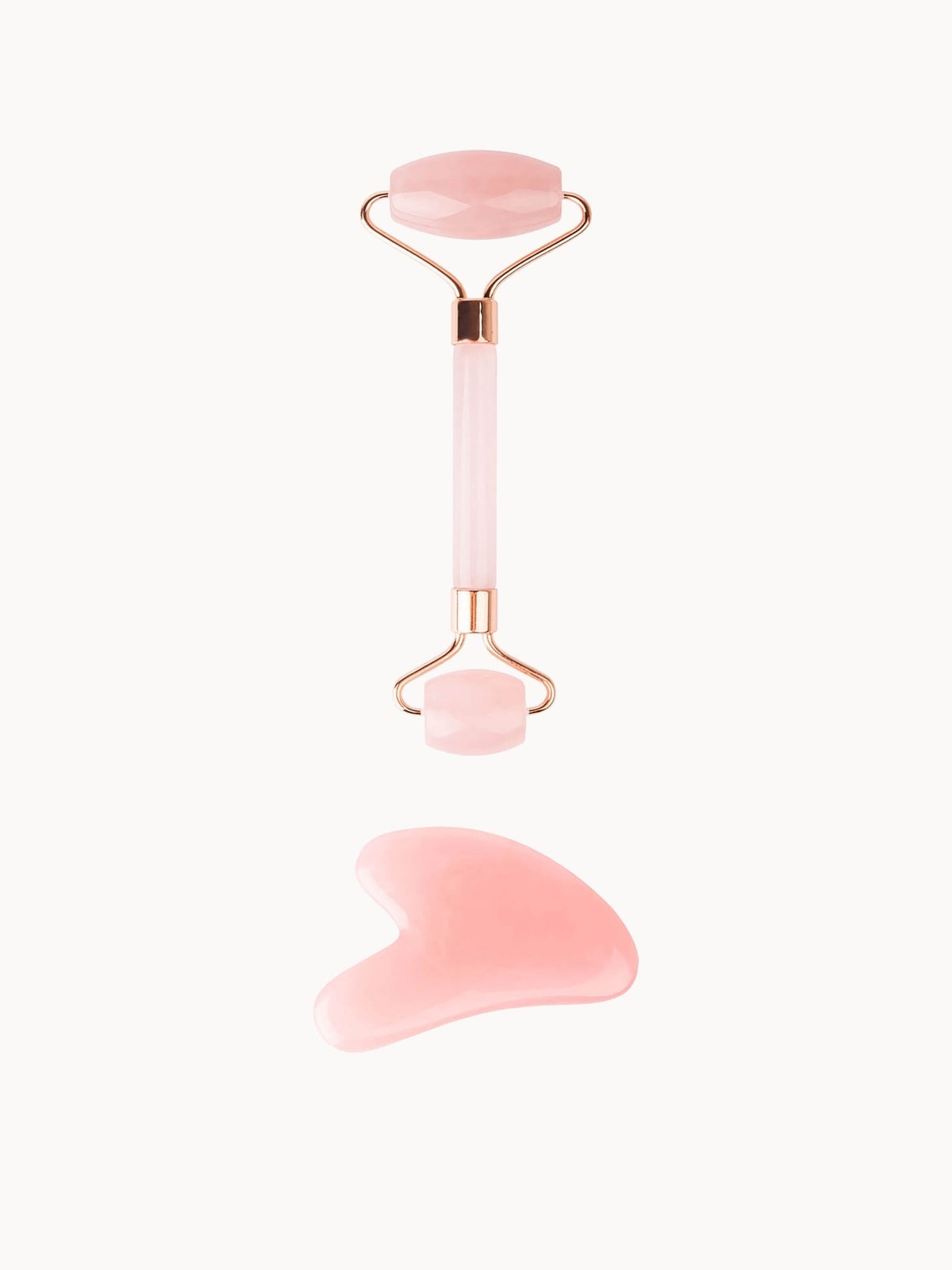 brushworks HD Rose Quartz Resin Roller & Gua Sha