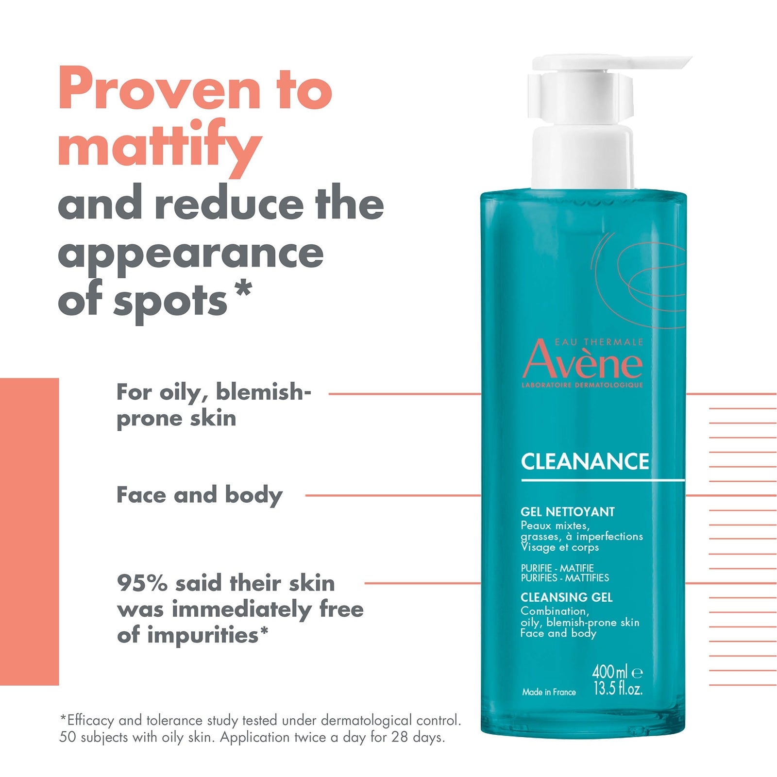 Avene - Gel nettoyant, Cleanance, 400 ml