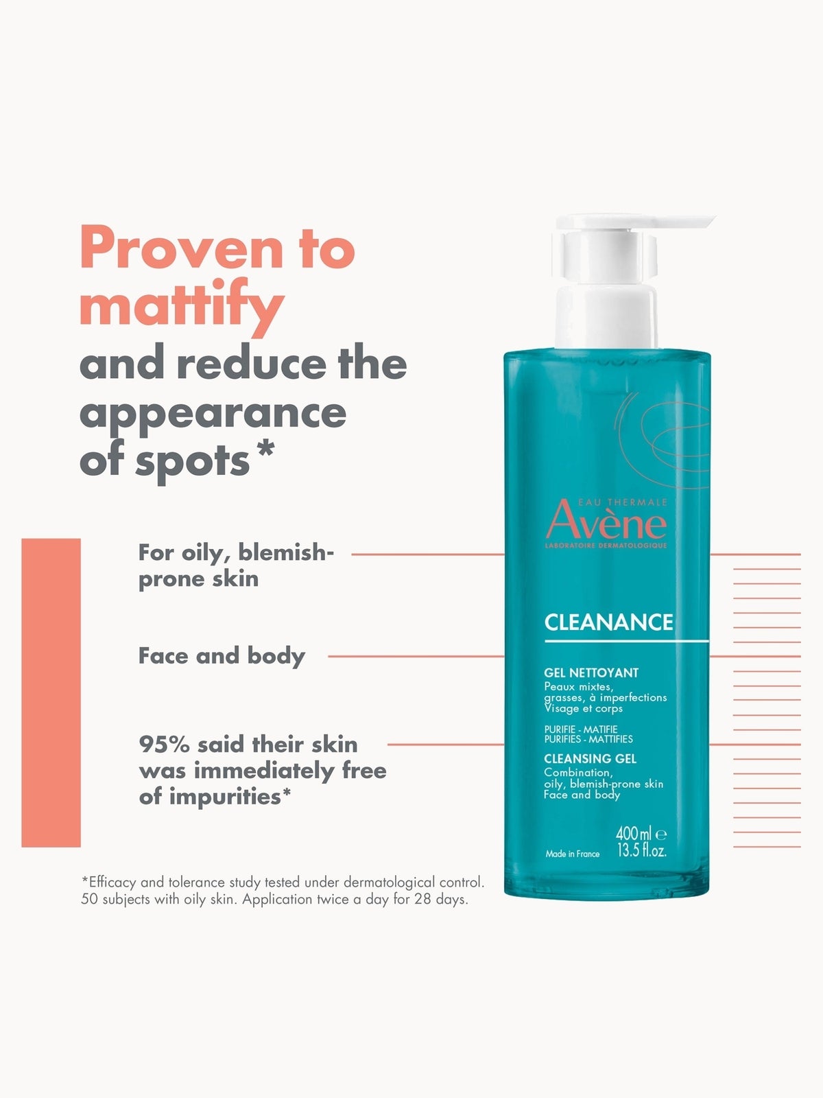 Avène Cleanance Cleansing Gel For Oily, Blemish Prone Skin 400ml 2