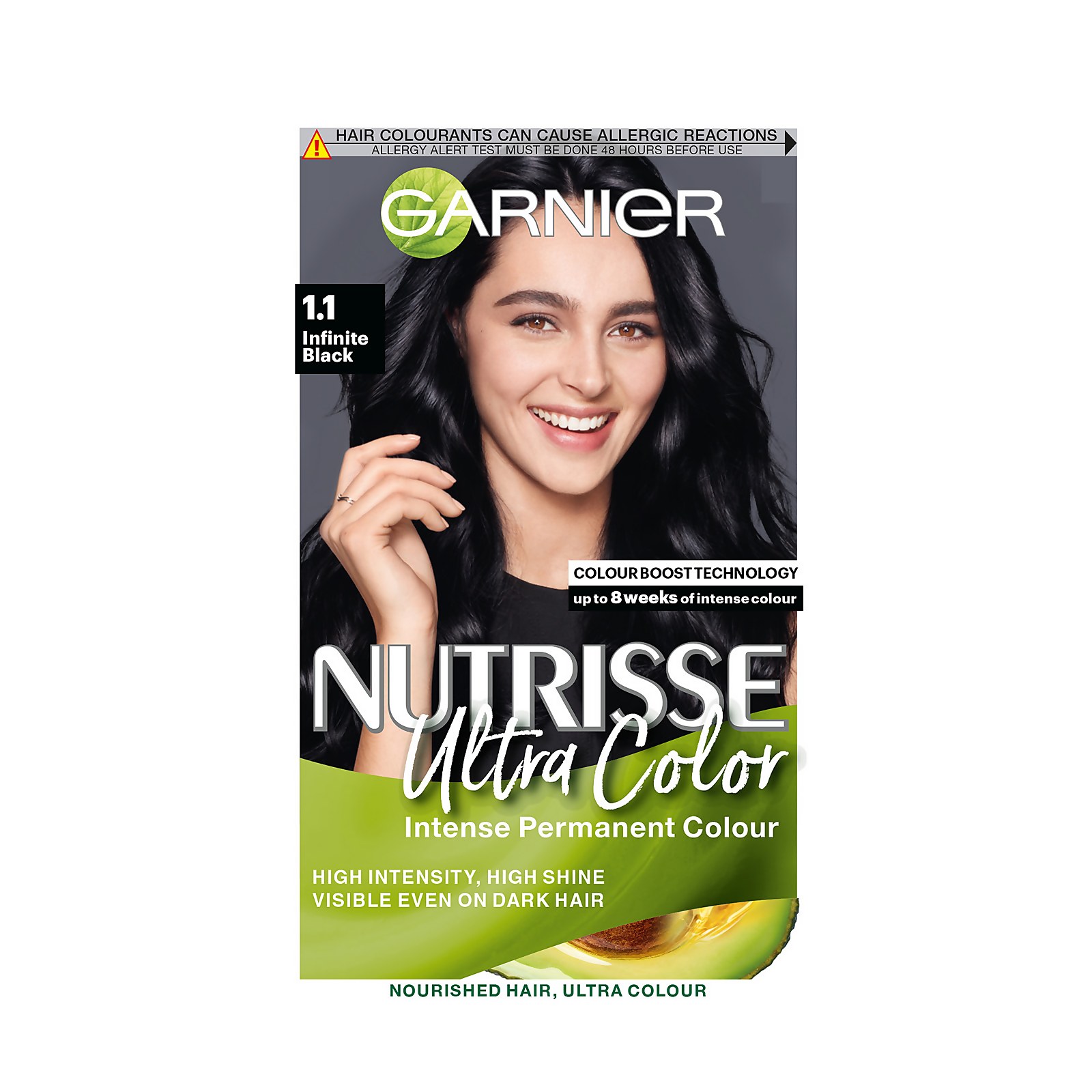 Garnier Nutrisse Ultra Colour Permanent Hair Dye - 1.10 Infinite Black 160ml
