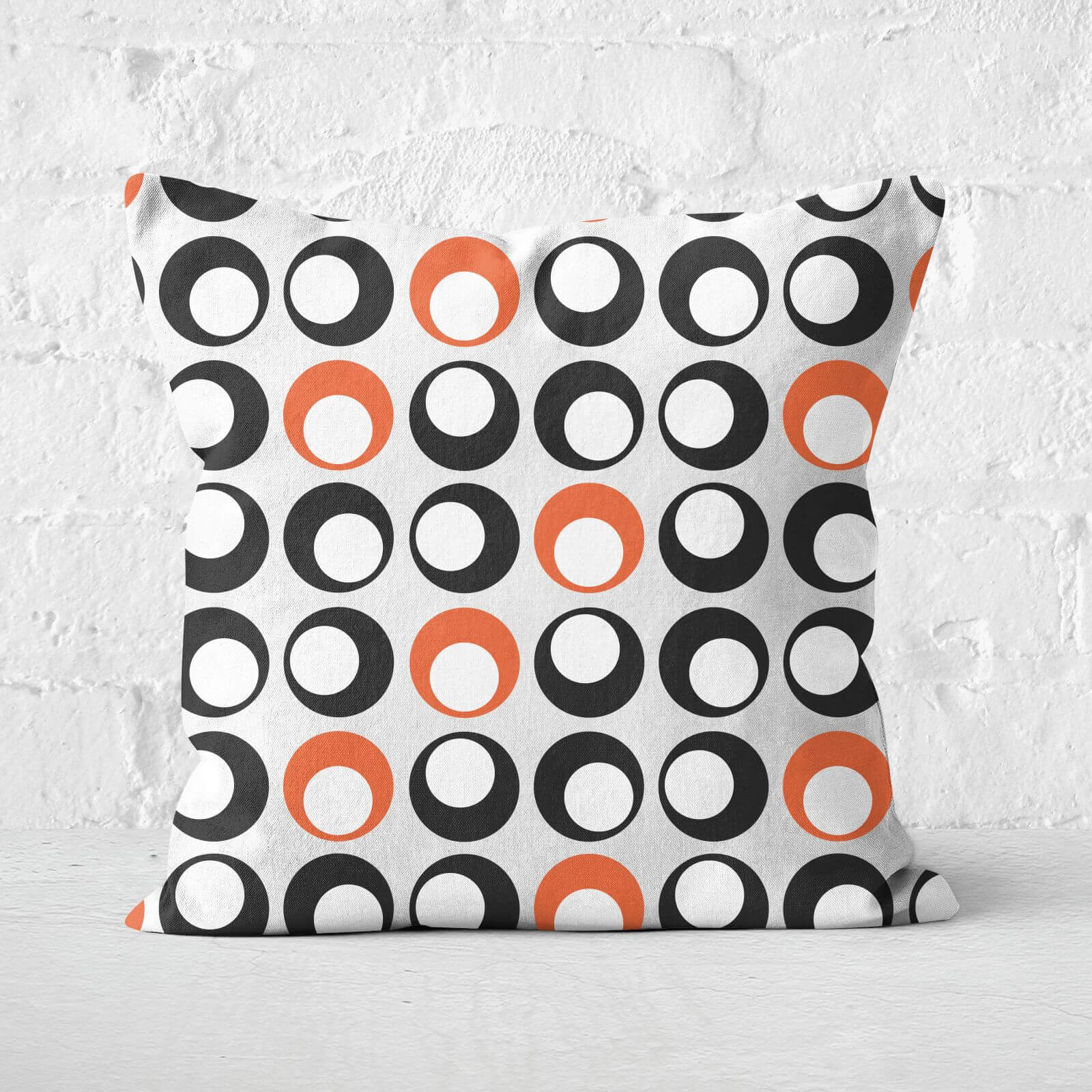 Circle 60s Pattern Square Cushion - 50x50cm - Soft Touch