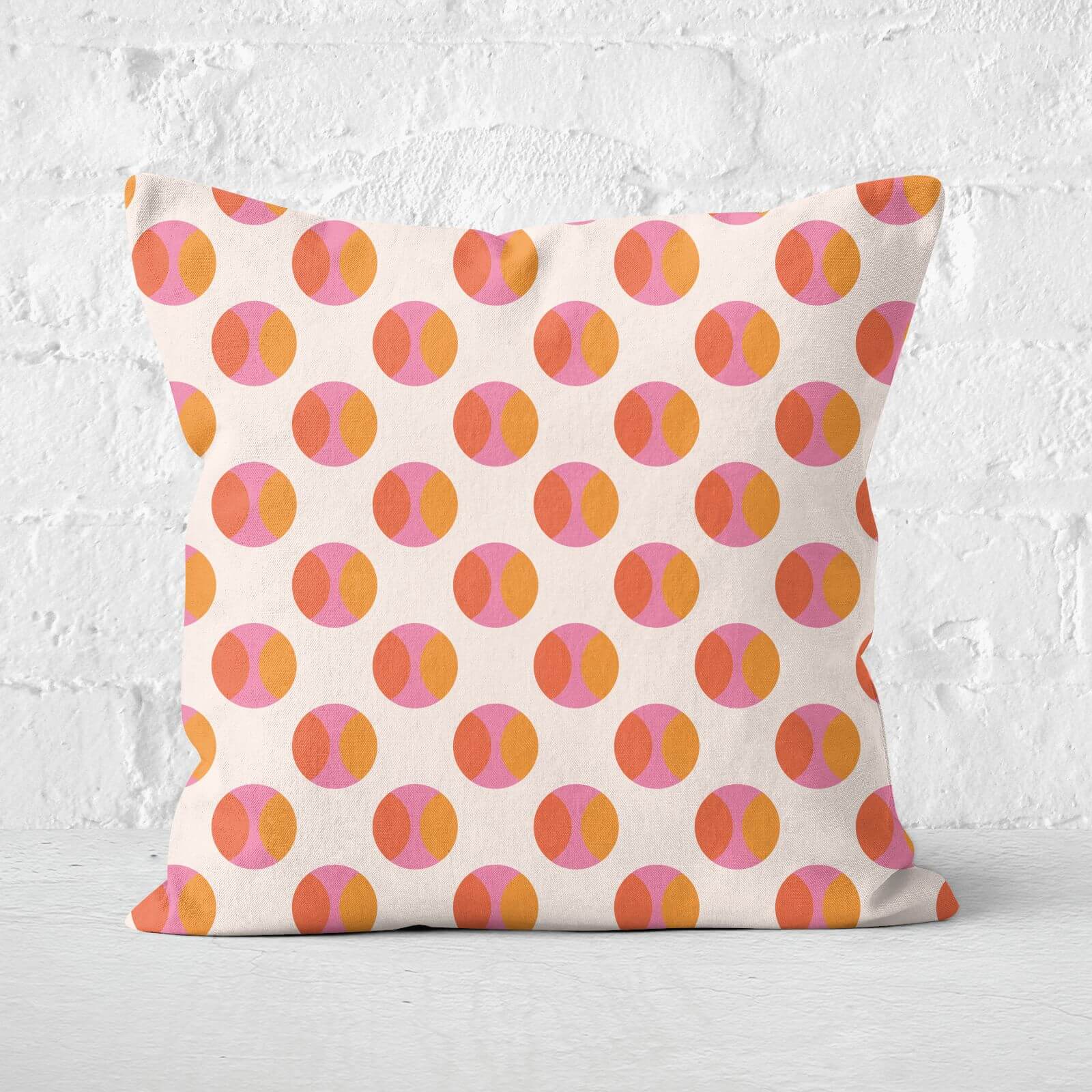 Orange And Pink Pattern Square Cushion - 60x60cm - Soft Touch