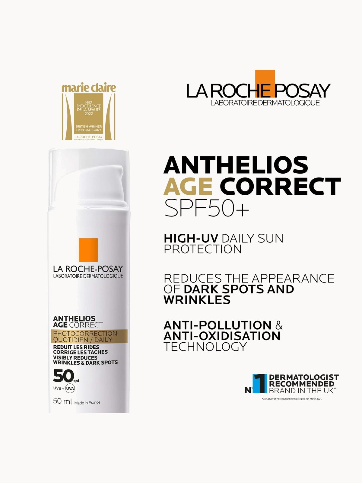 La Roche-Posay Anthelios Age Correct SPF50+ Sun Cream 50ml 4