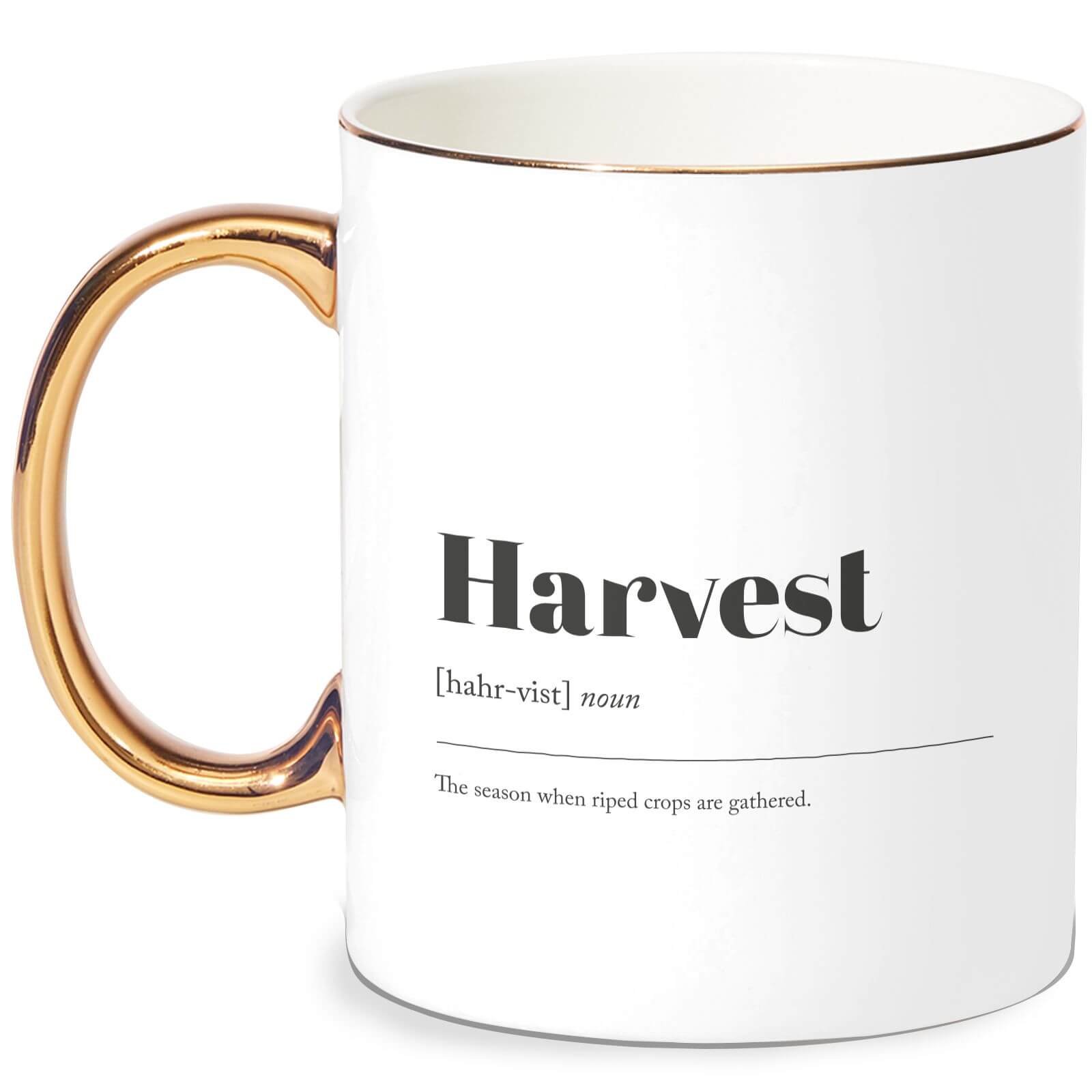 Harvest Bone China Gold Handle Mug