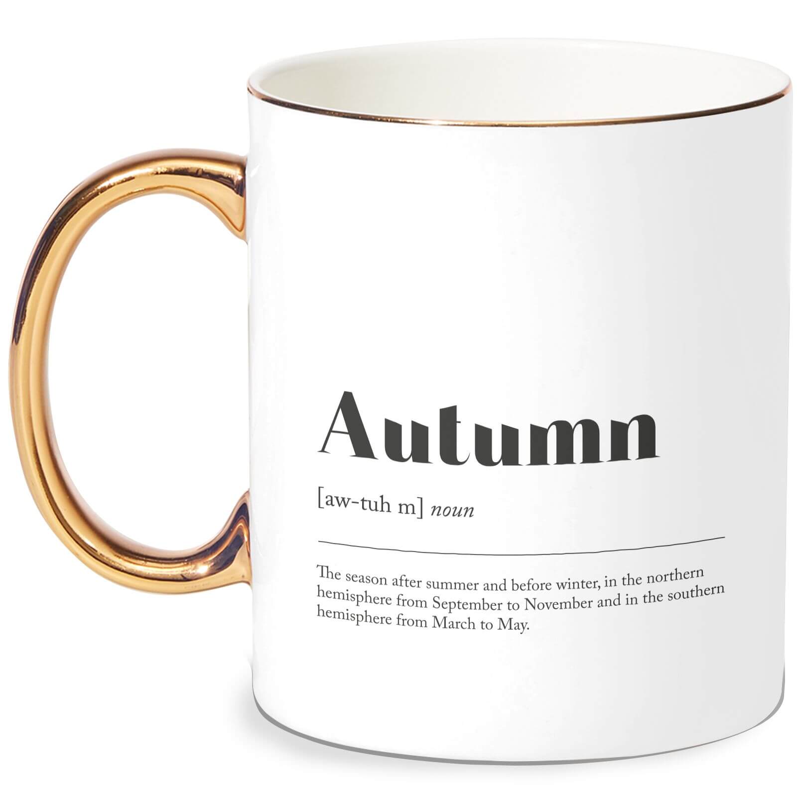 Autumn Definition Bone China Gold Handle Mug