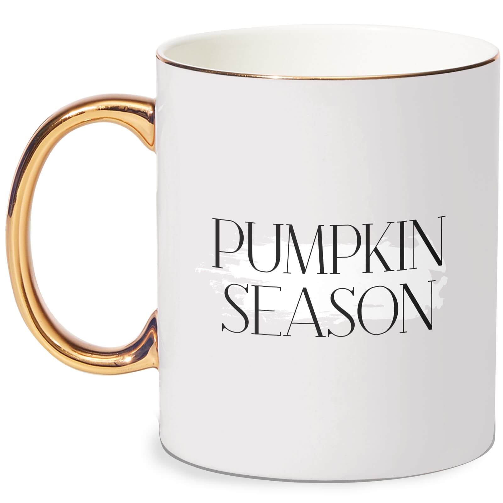 Pumpkin Season Bone China Gold Handle Mug