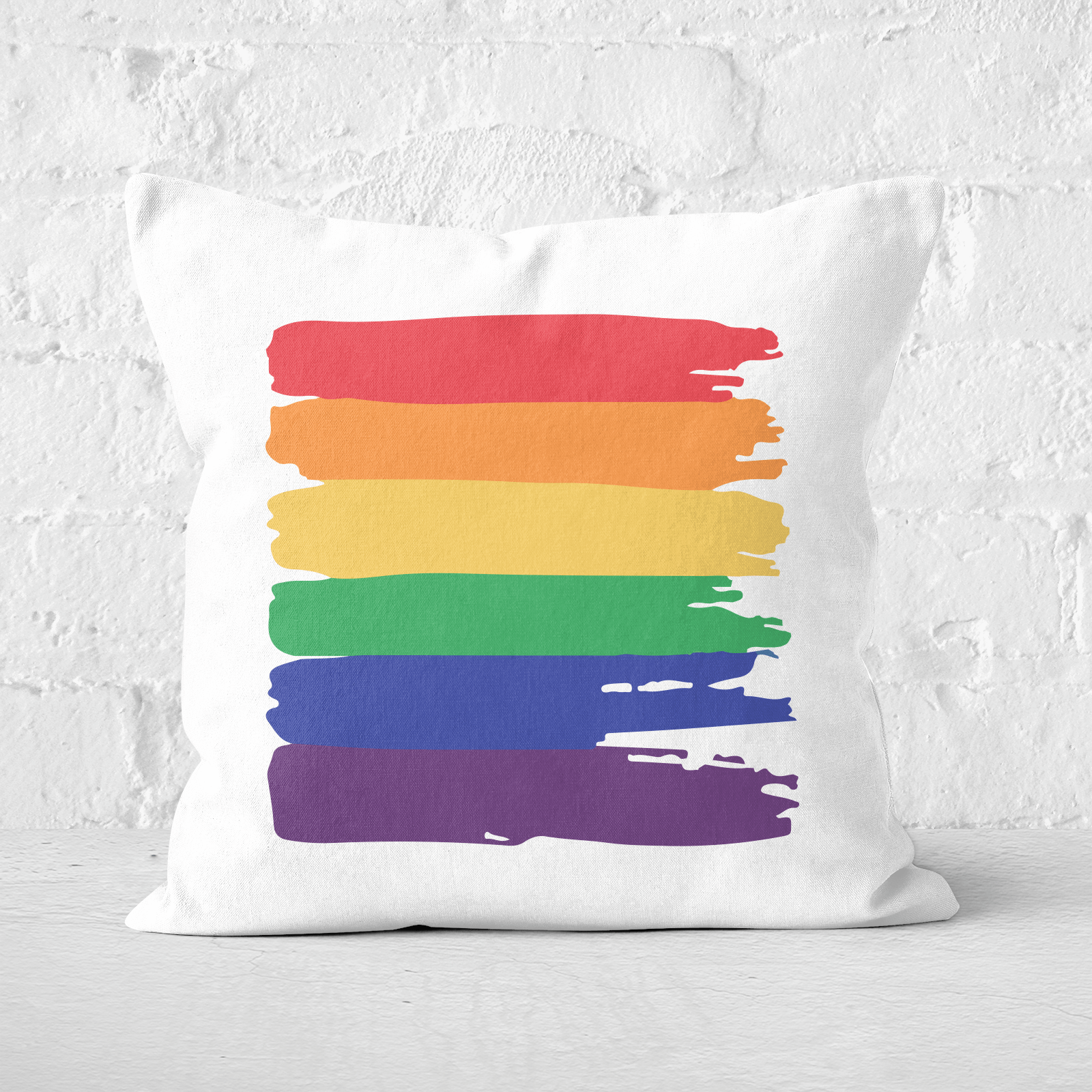 Pride Rainbow Paint Square Cushion - 40x40cm - Soft Touch