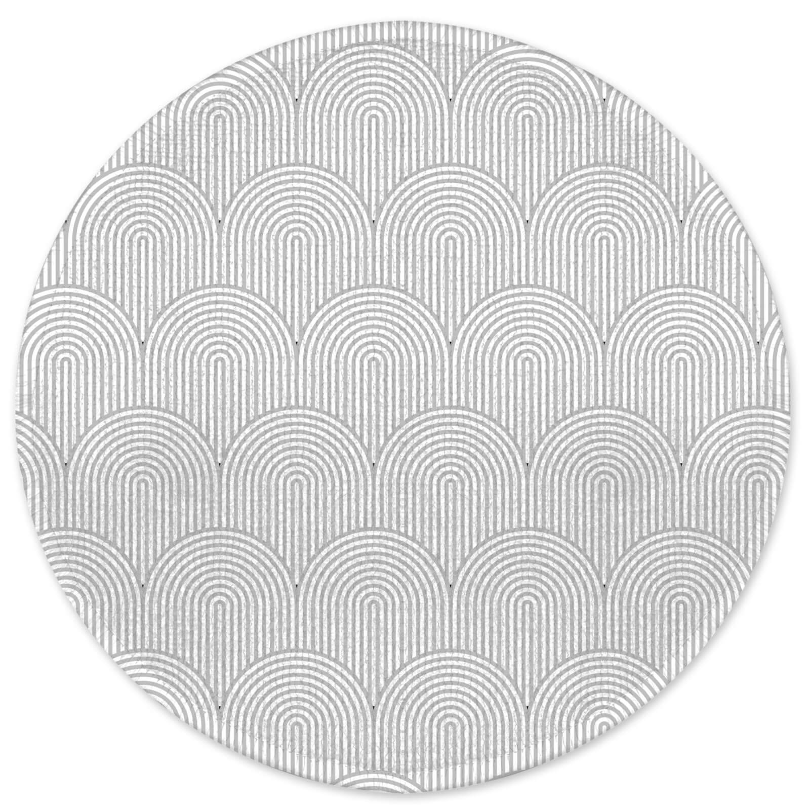 Decorsome Earth Friendly Trippy Rainbow Grey Round Bath Mat