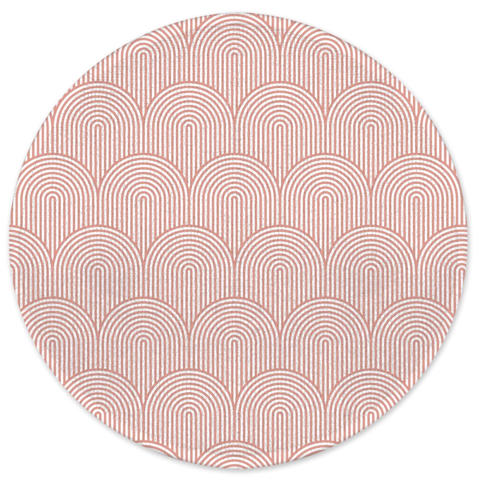 Decorsome Earth Friendly Trippy Rainbow Pink Round Bath Mat