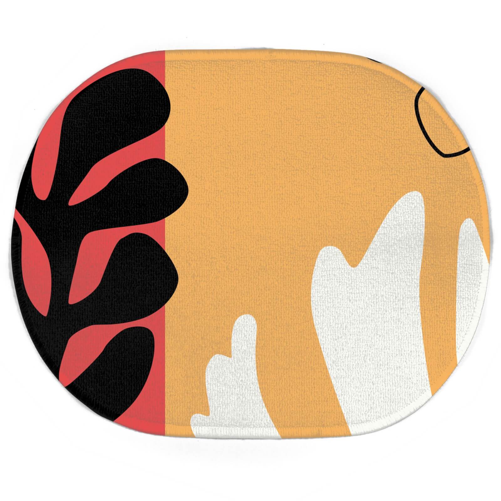 Decorsome Abstract Warm Leaves Oval Bath Mat