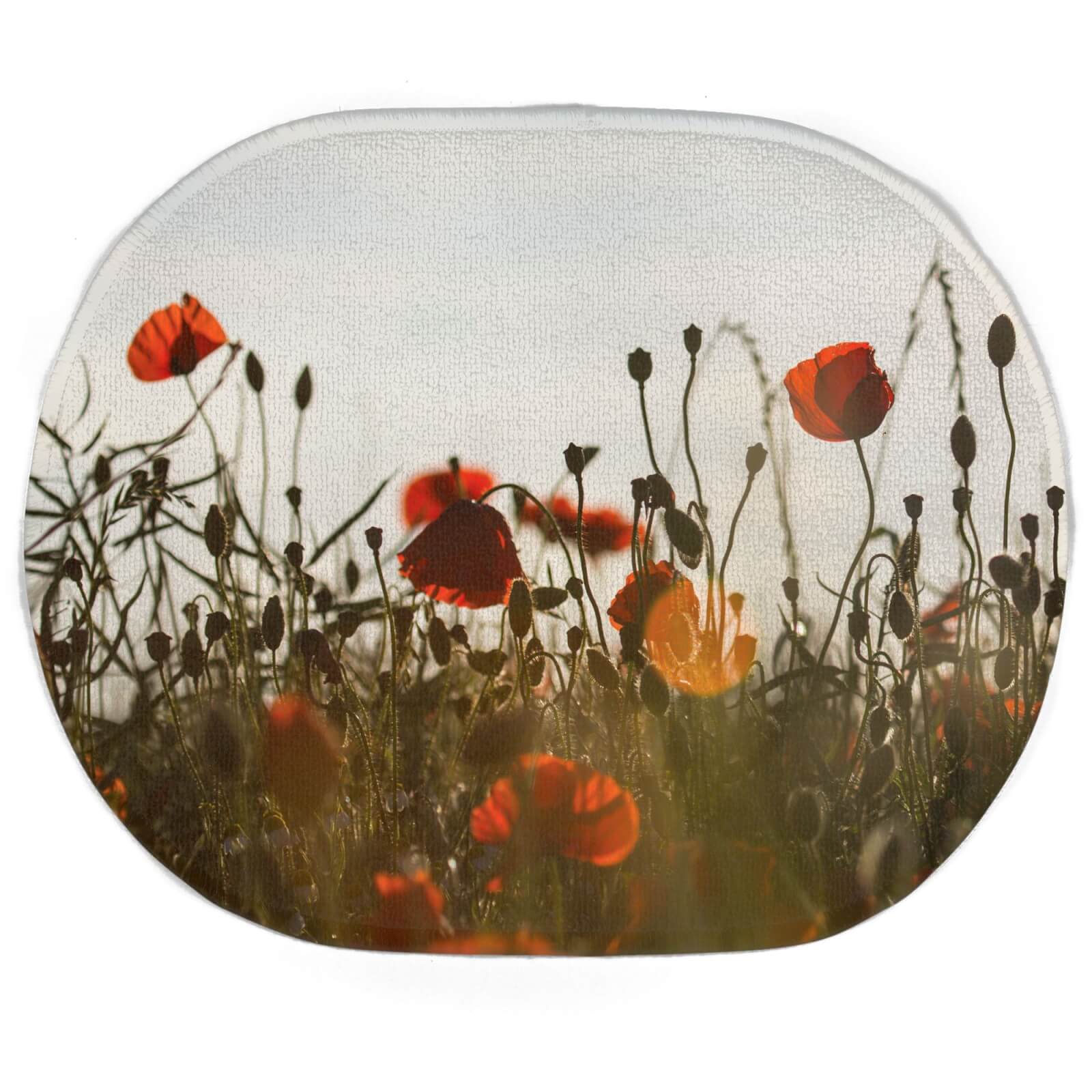 Earth Friendly Summer Flowers Oval Bath Mat