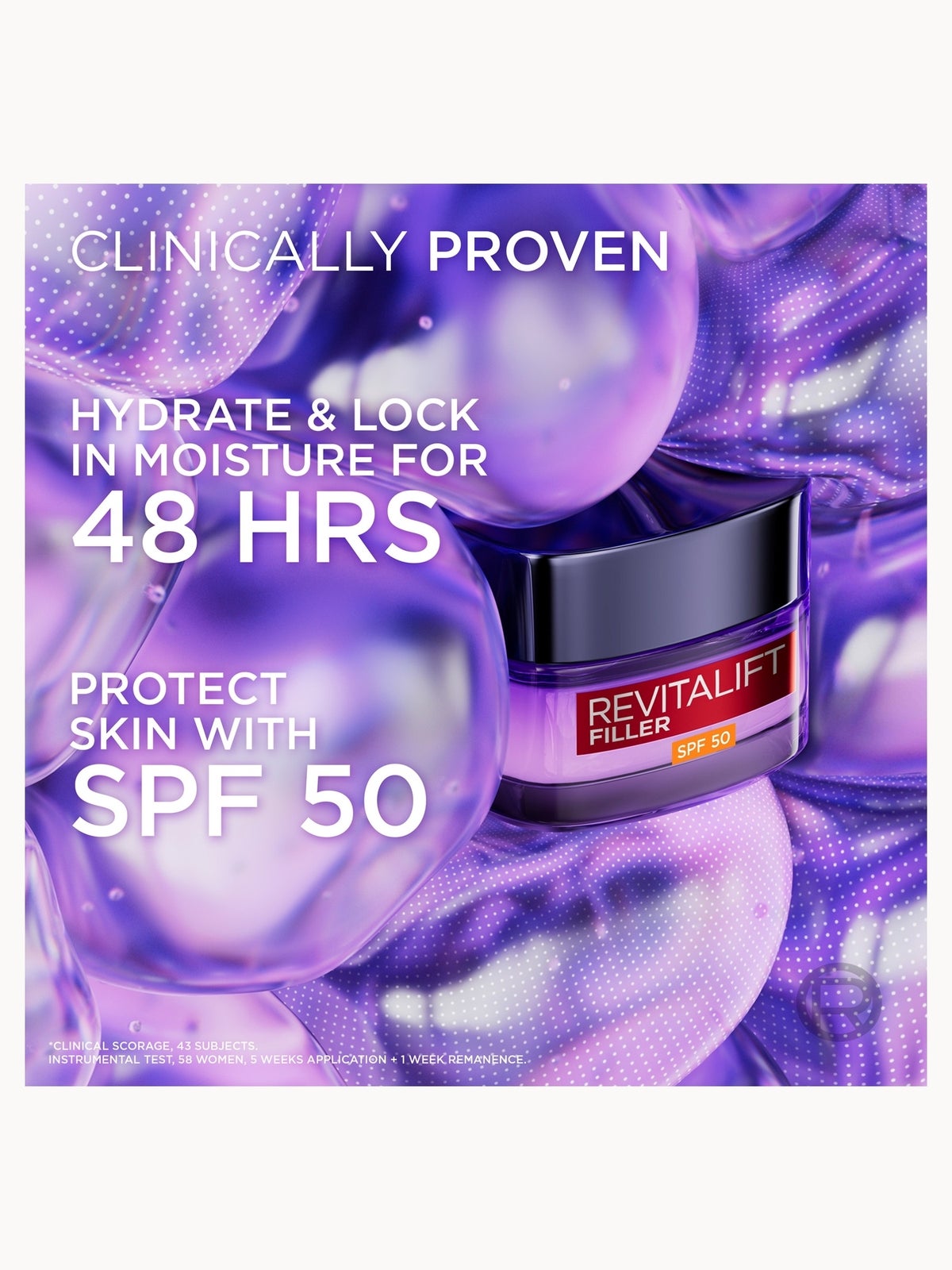 L'Oréal Paris Revitalift Filler Hyaluronic Acid Anti-Ageing SPF50 Day Cream 50ml, photo 4