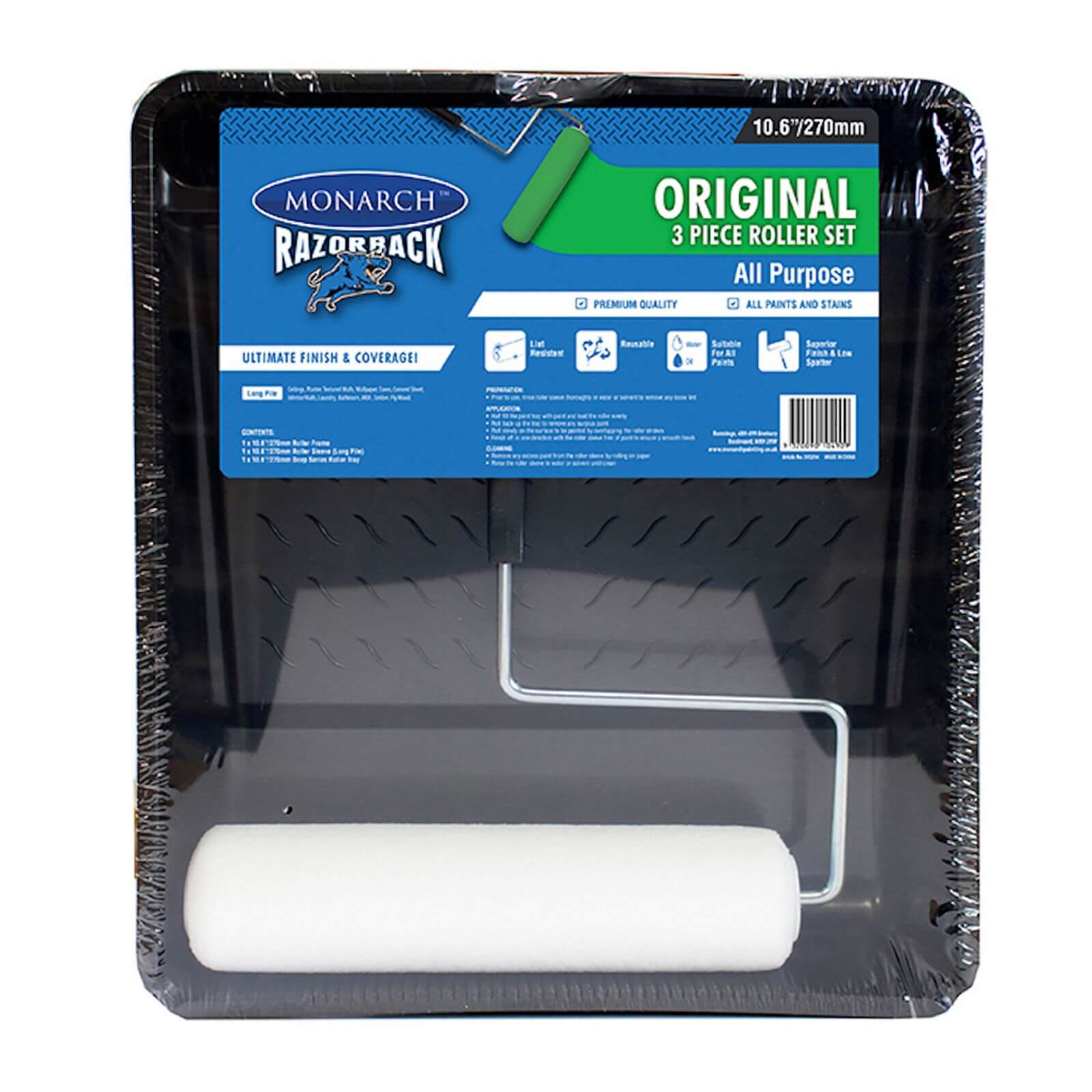 Monarch Razorback Roller Kit Original 270mm 3 Pack Homebase