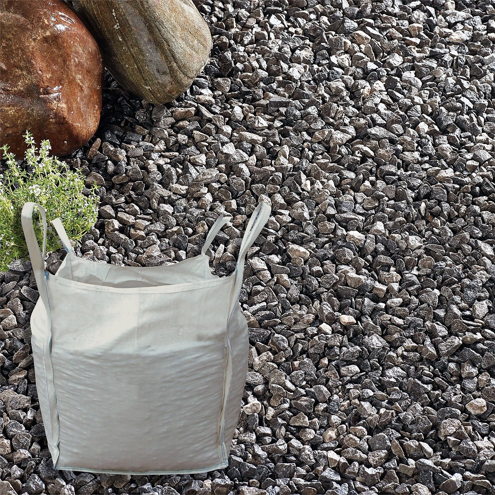 Stylish Stone Midnight Grey Bulk Bag 750 kg Homebase