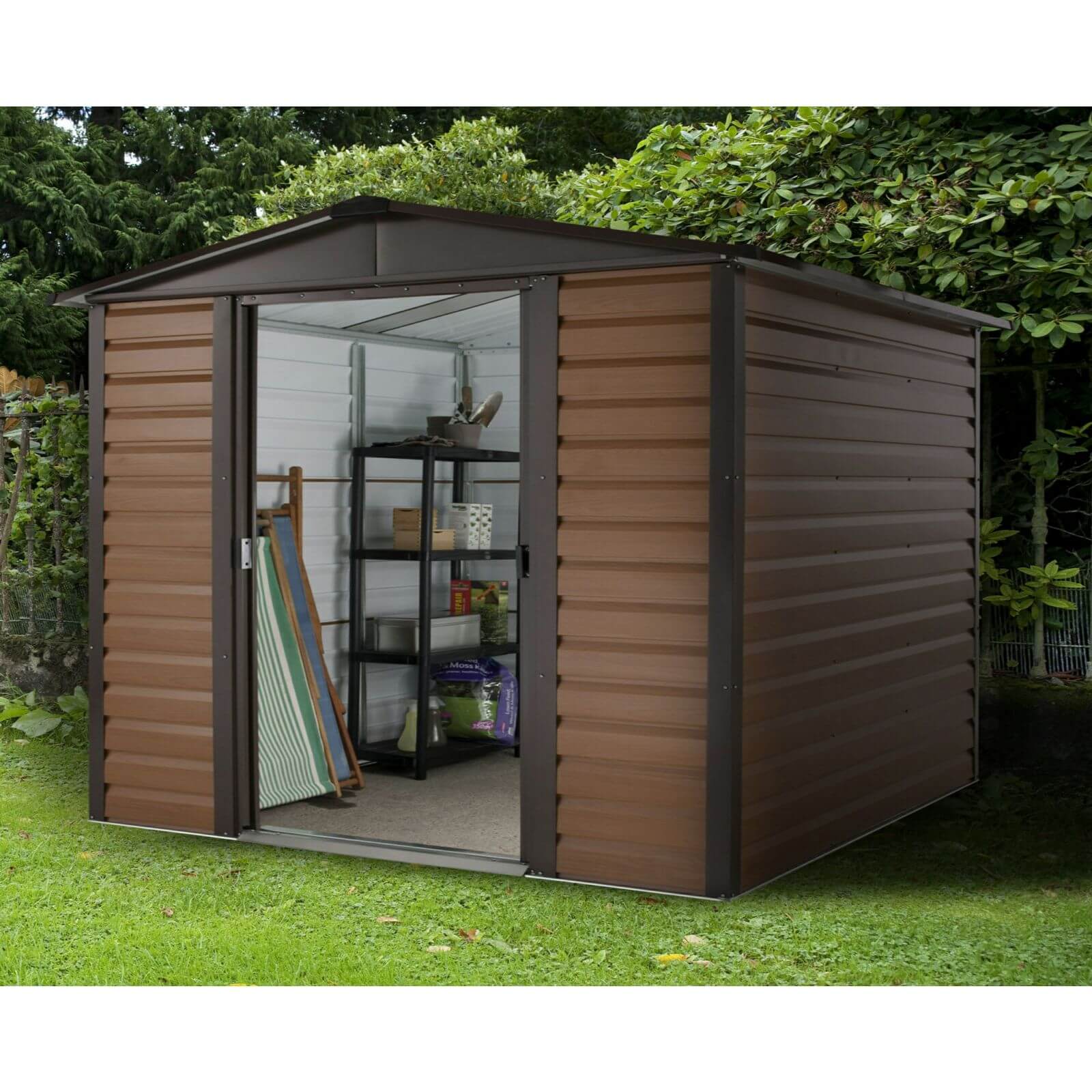 6x6ft Yardmaster Woodgrain Metal Shed Homebase